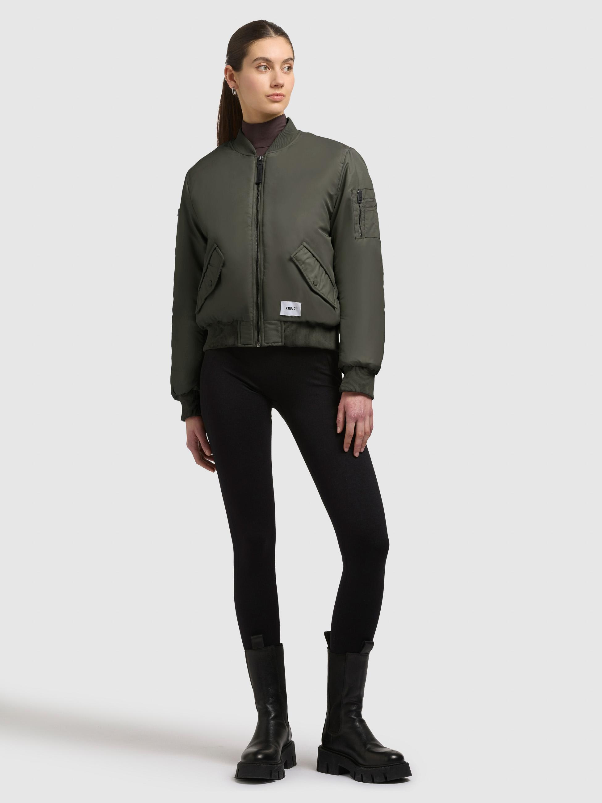 Seidig glänzende Bomberjacke "Kasia" Sage Green