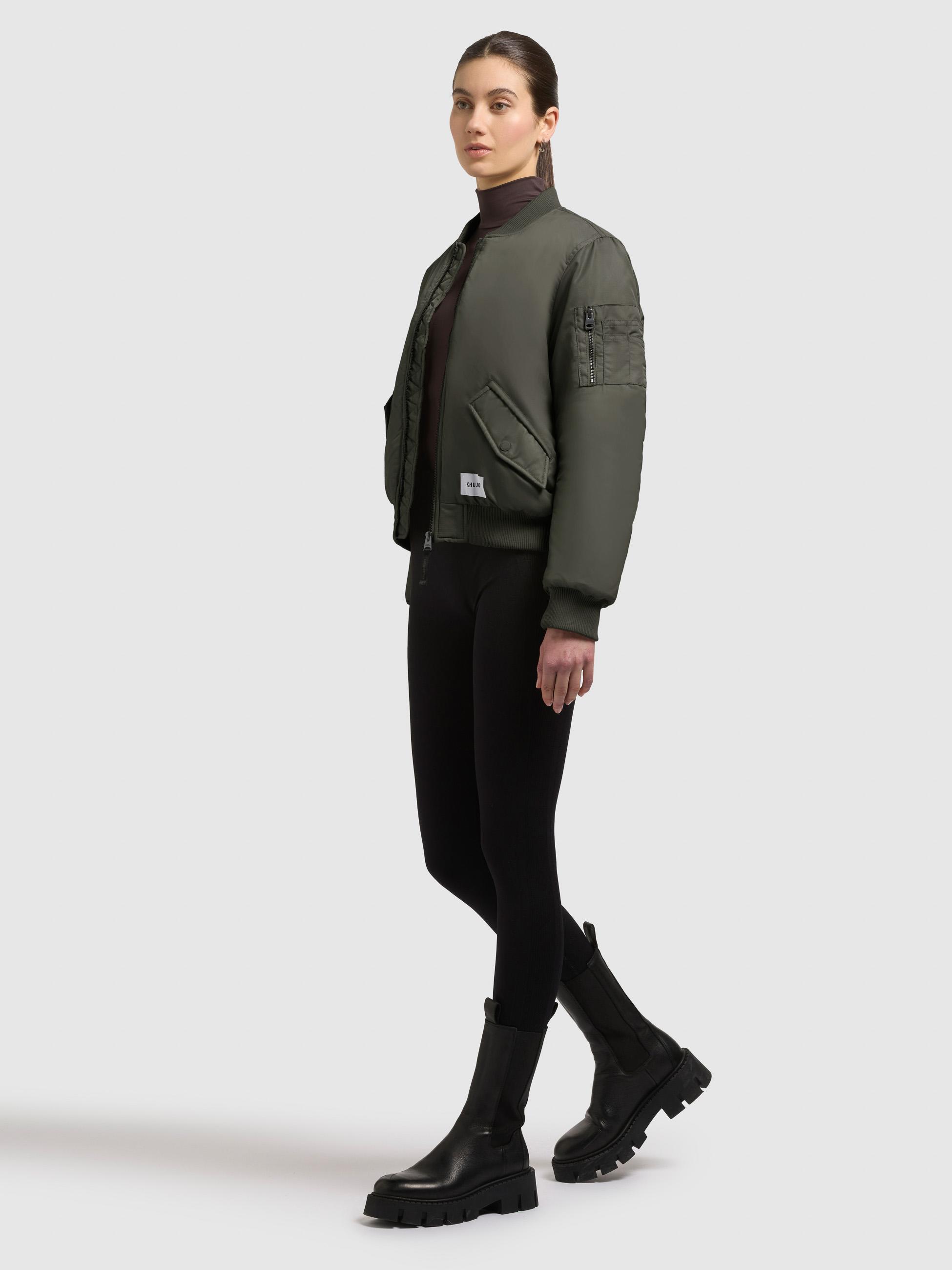 Seidig glänzende Bomberjacke "Kasia" Sage Green