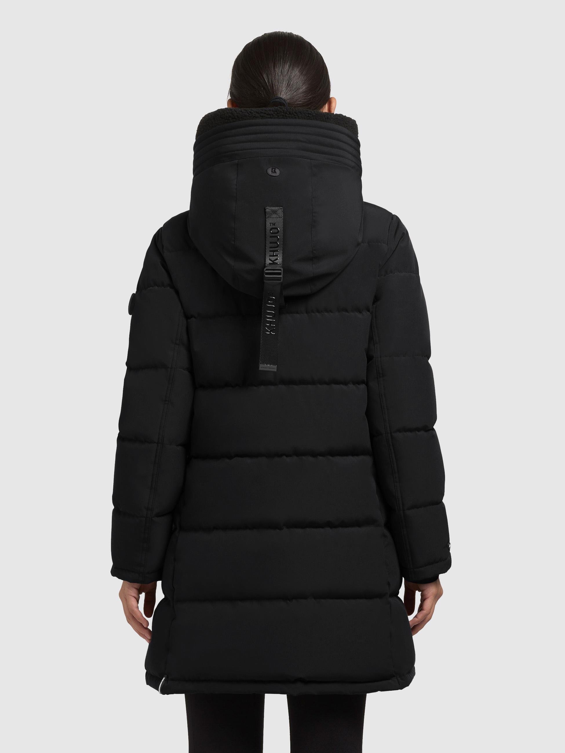 Winter Steppmantel mit abnehmbarem Kunstfell-Besatz "Kelsi" Black