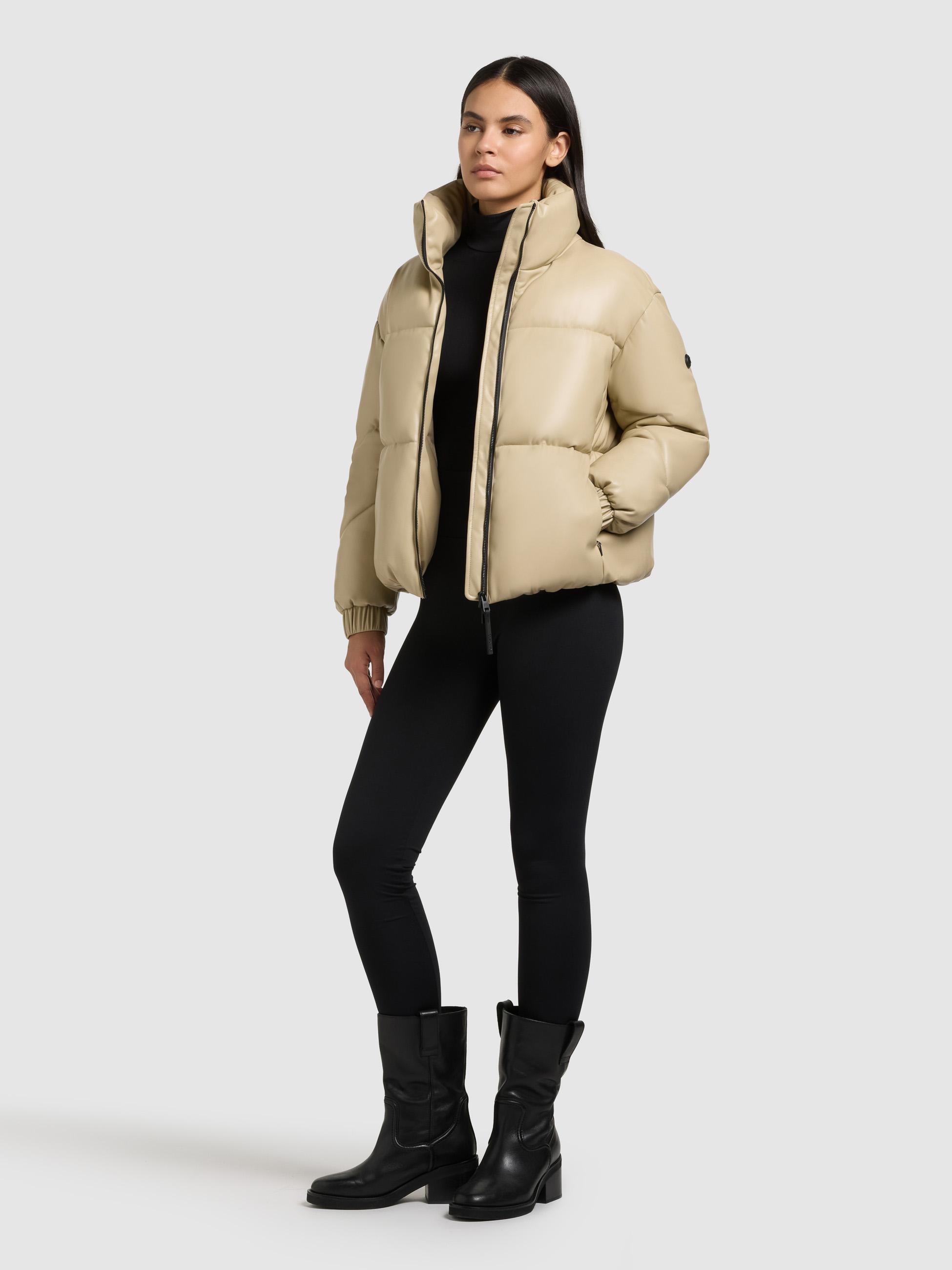 Winter Steppjacke in Lederoptik "Khalia" Beige