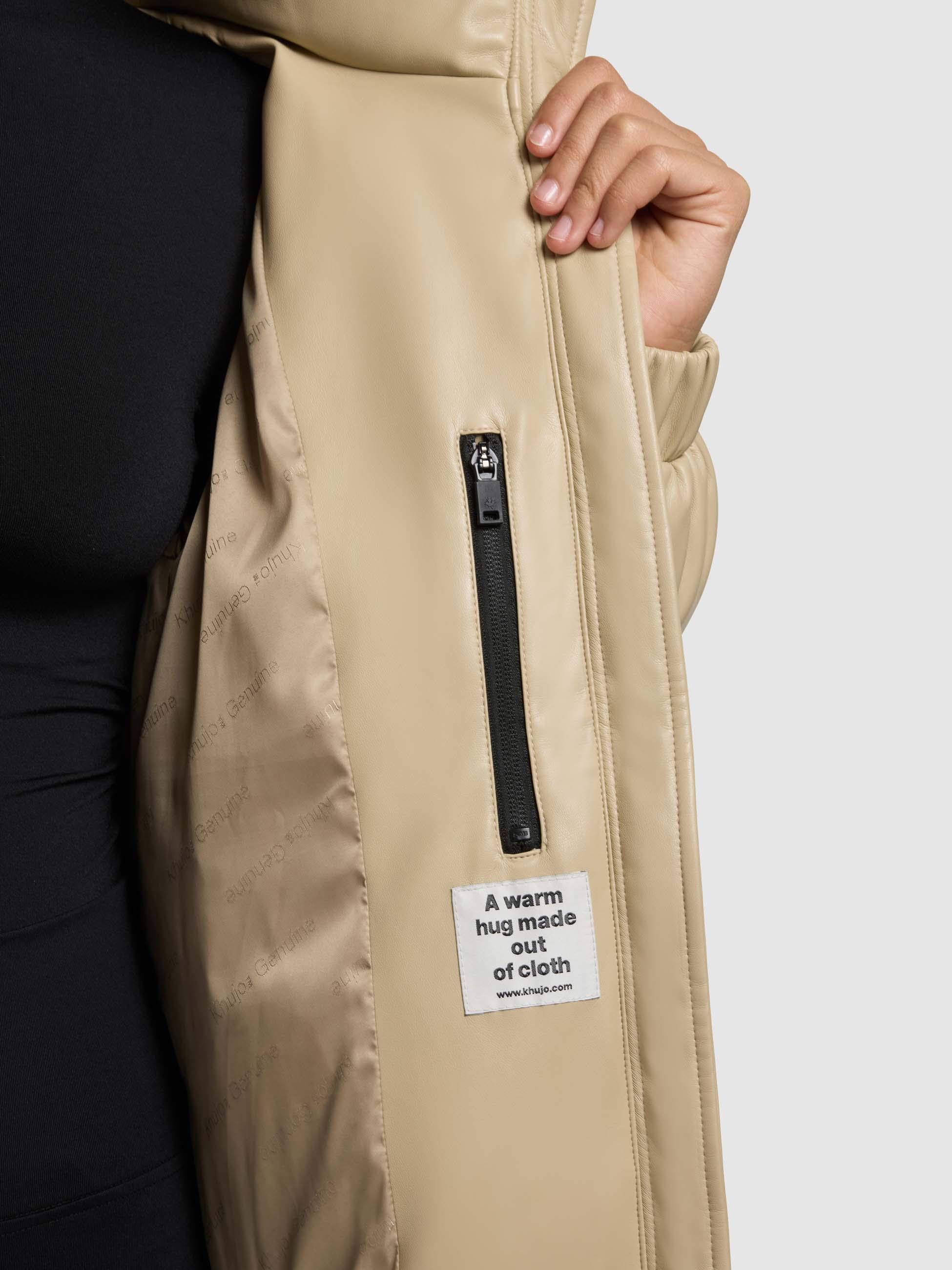 Winter Steppjacke in Lederoptik "Khalia" Beige