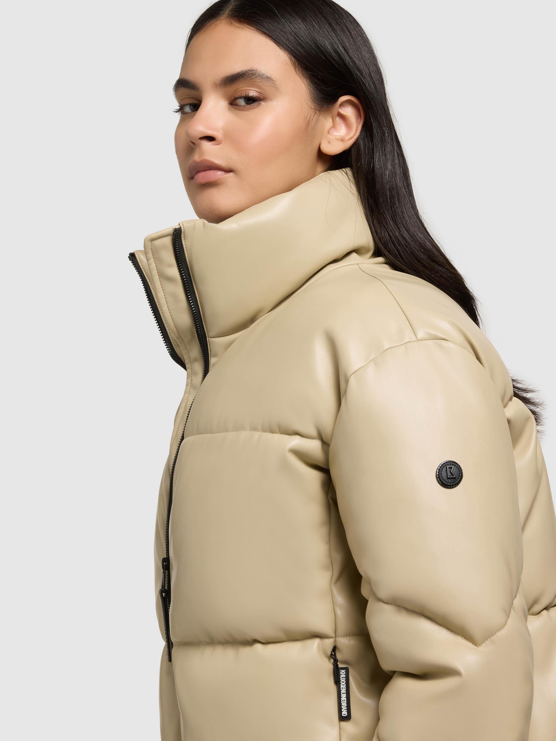 Winter Steppjacke in Lederoptik "Khalia" Beige
