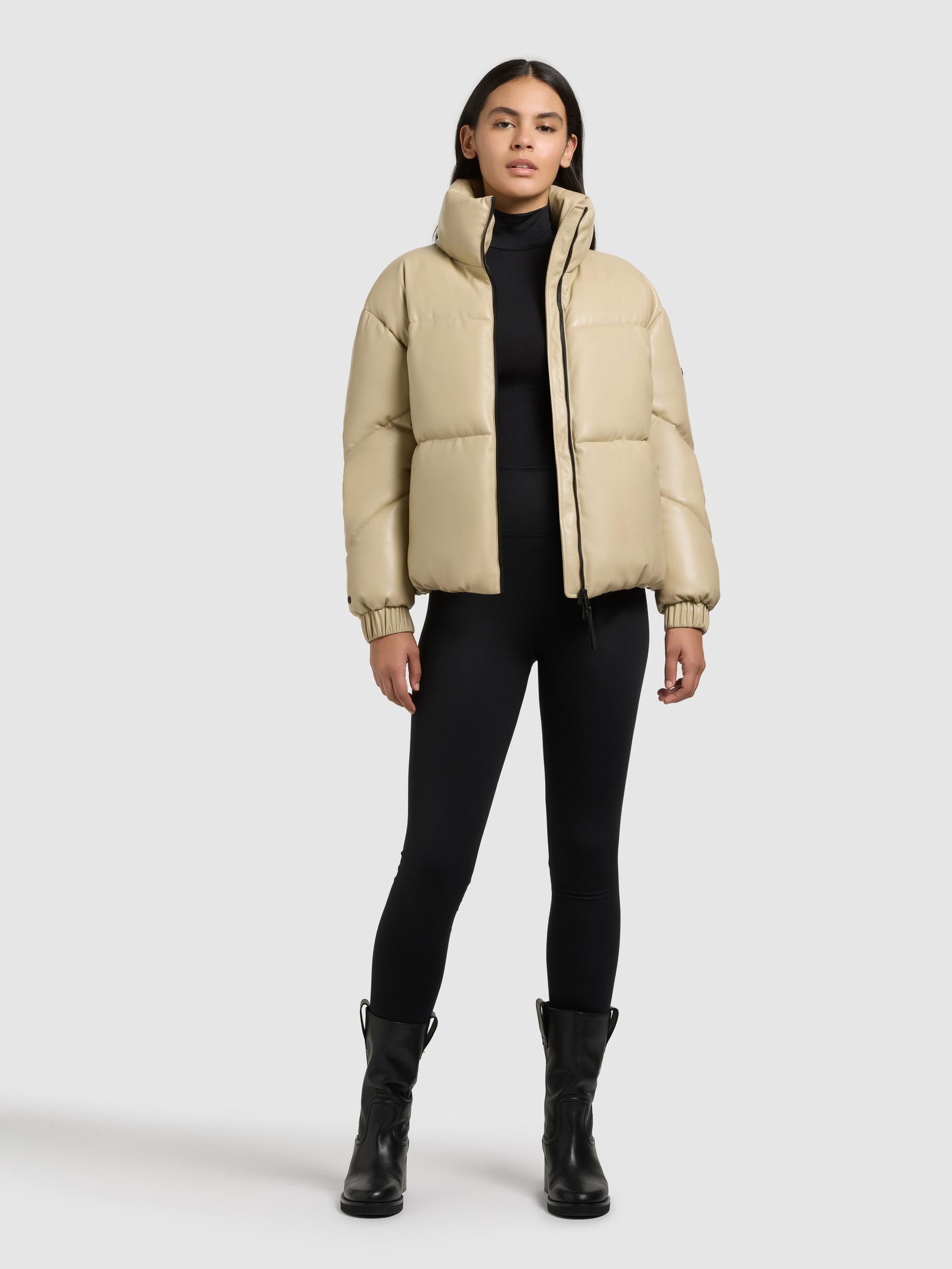 Winter Steppjacke in Lederoptik "Khalia" Beige