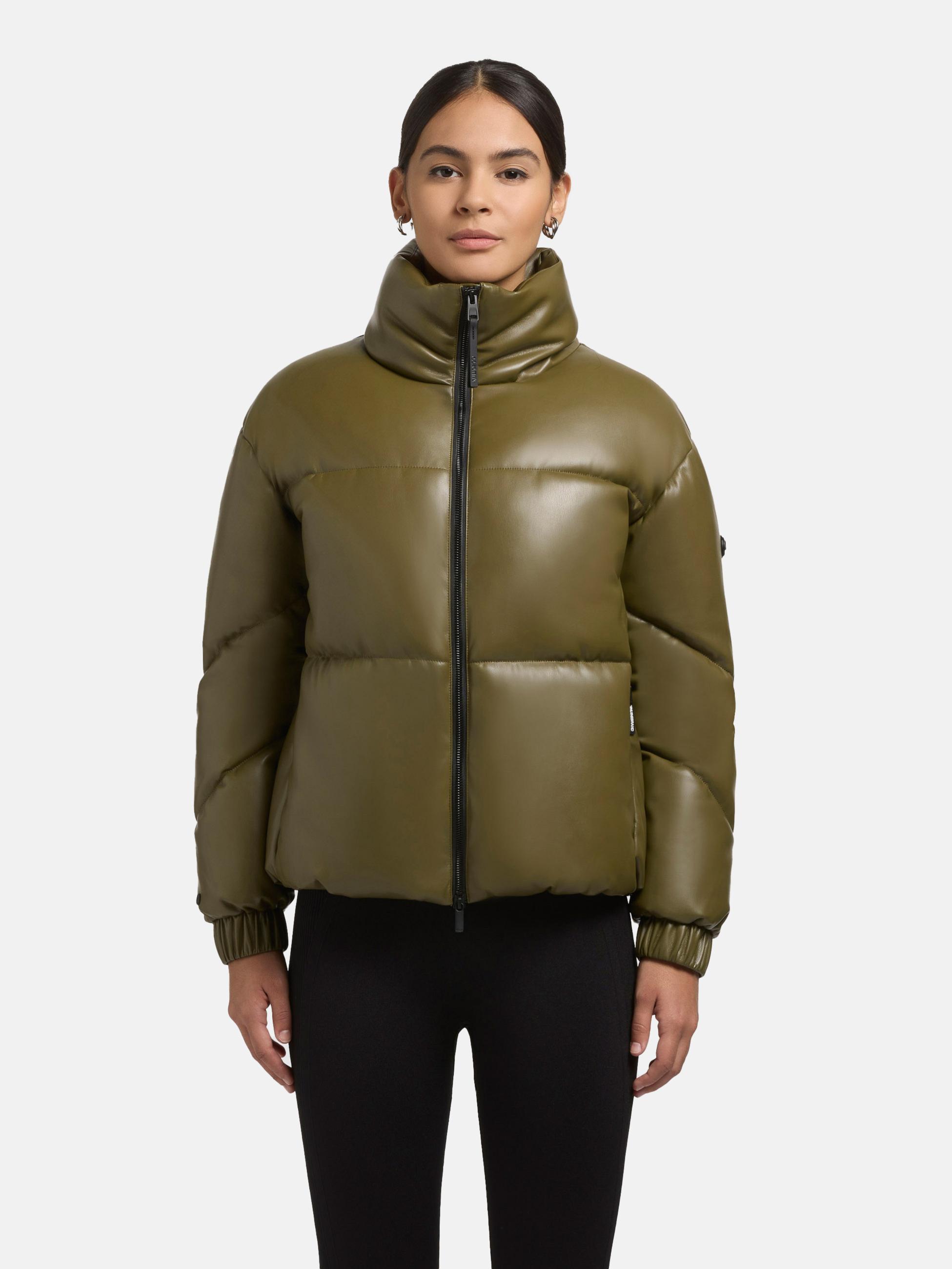 Winter Steppjacke in Lederoptik "Khalia" Olive