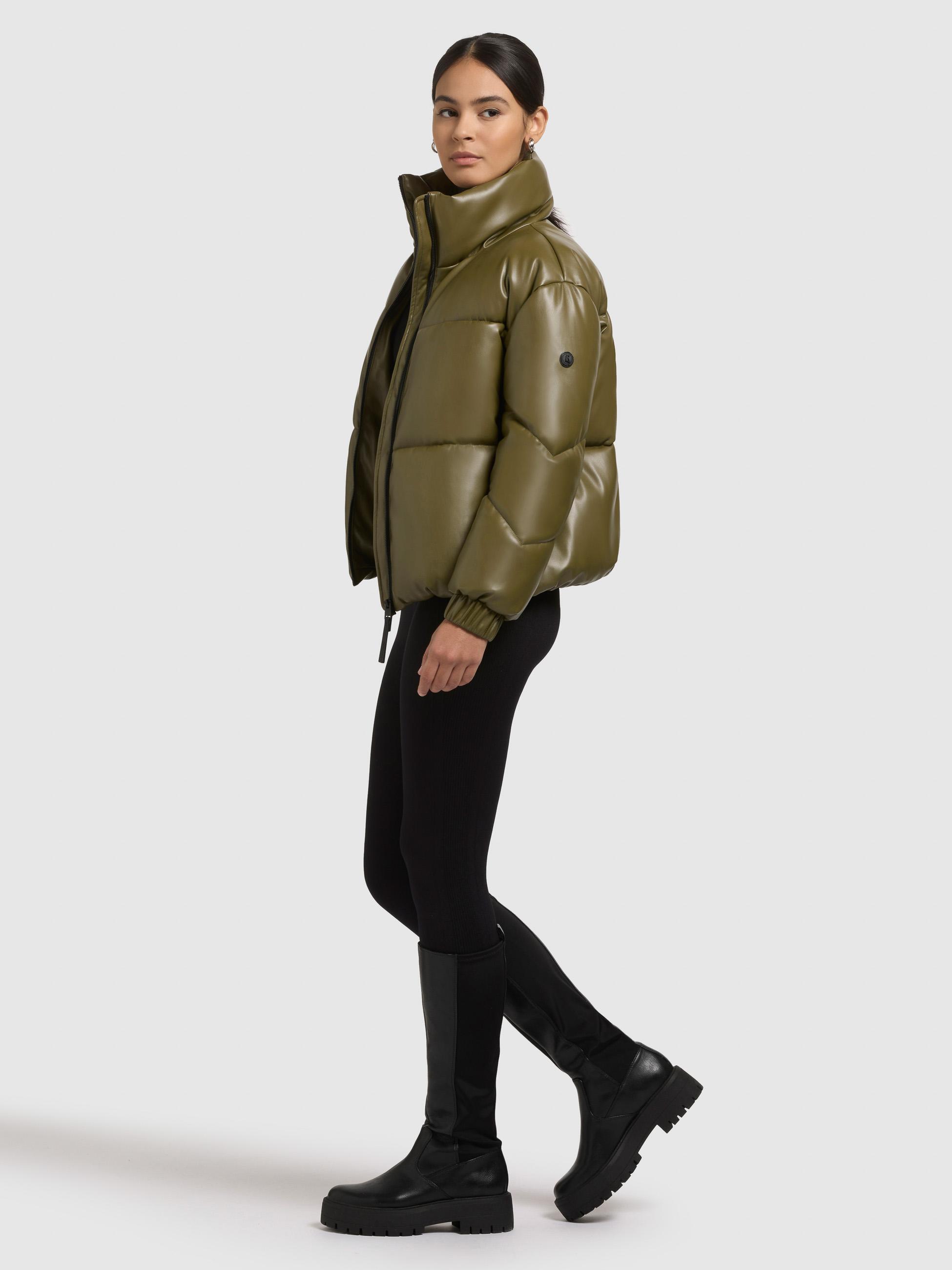 Winter Steppjacke in Lederoptik "Khalia" Olive
