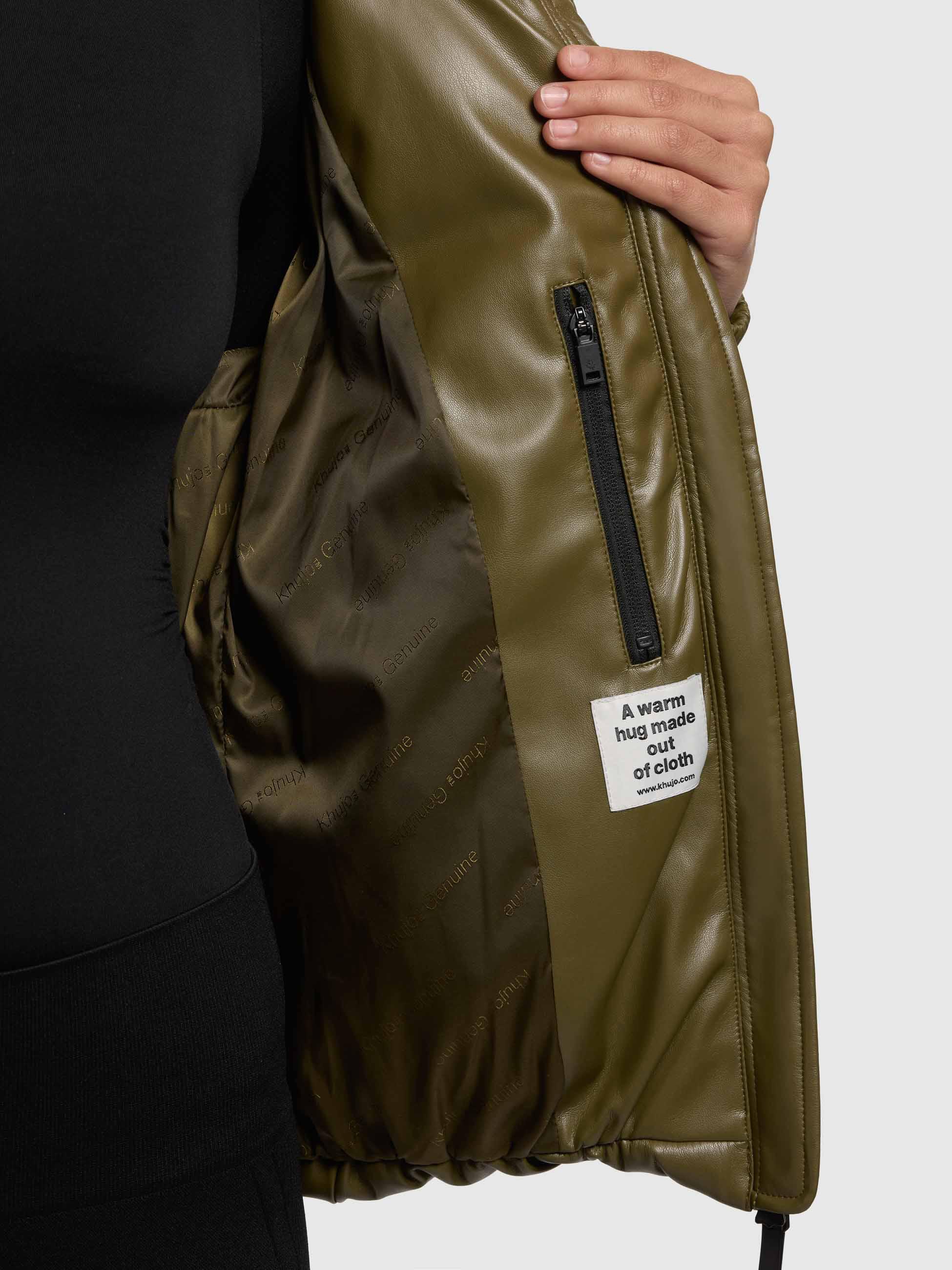 Winter Steppjacke in Lederoptik "Khalia" Olive