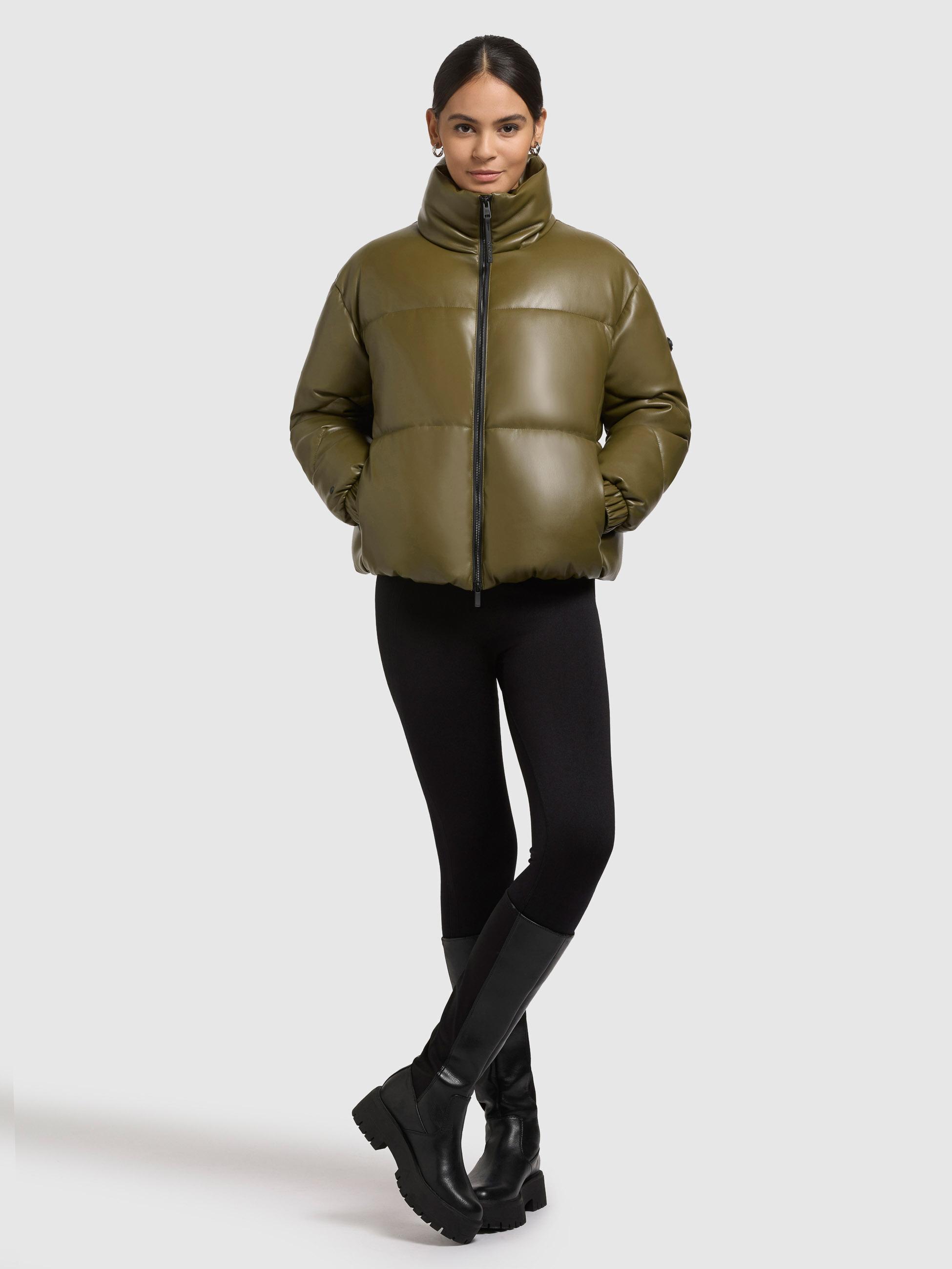 Winter Steppjacke in Lederoptik "Khalia" Olive