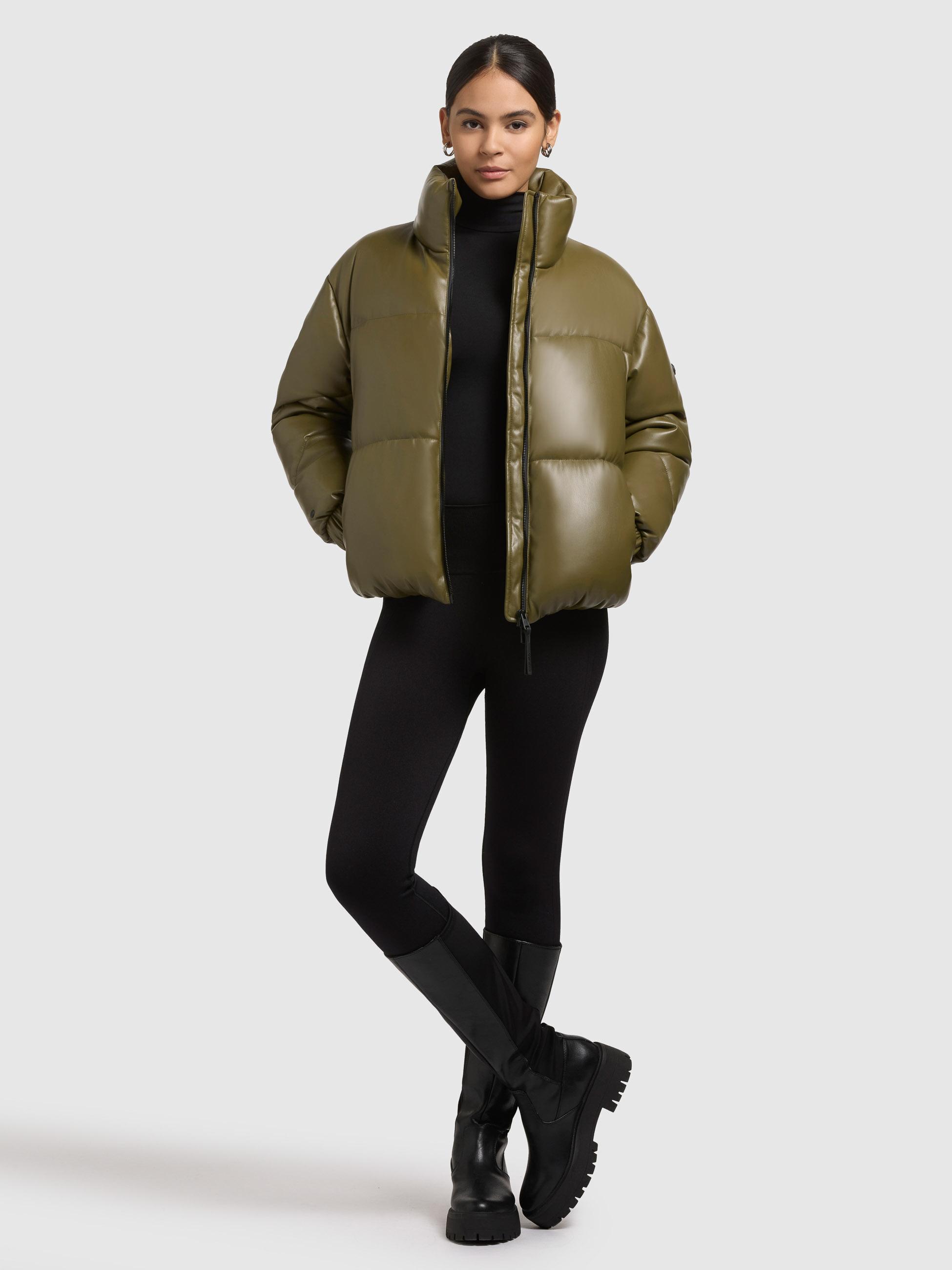 Winter Steppjacke in Lederoptik "Khalia" Olive