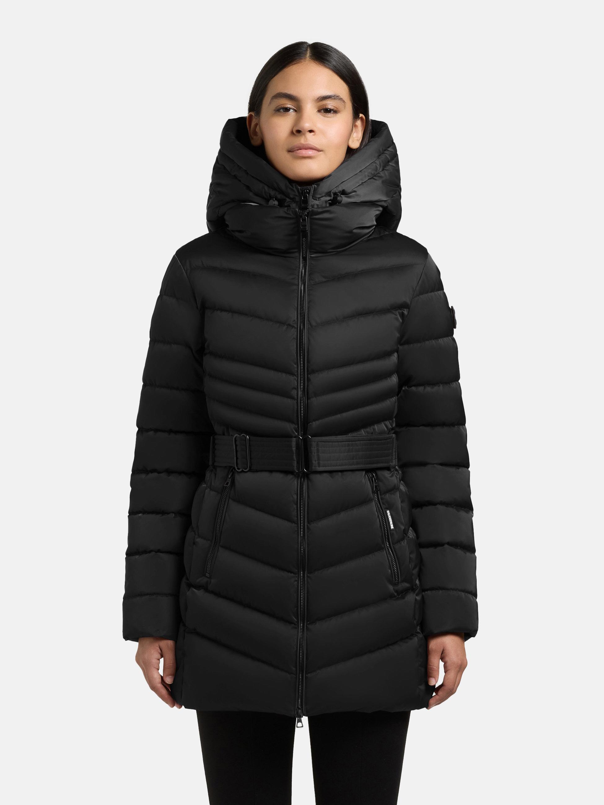 Gesteppter Winter Kurzmantel mit Kapuze "Kina" Black