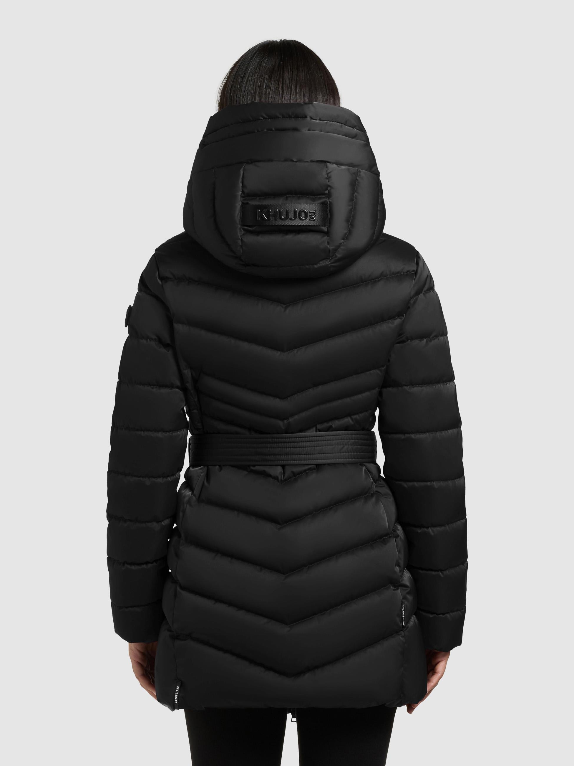 Gesteppter Winter Kurzmantel mit Kapuze "Kina" Black