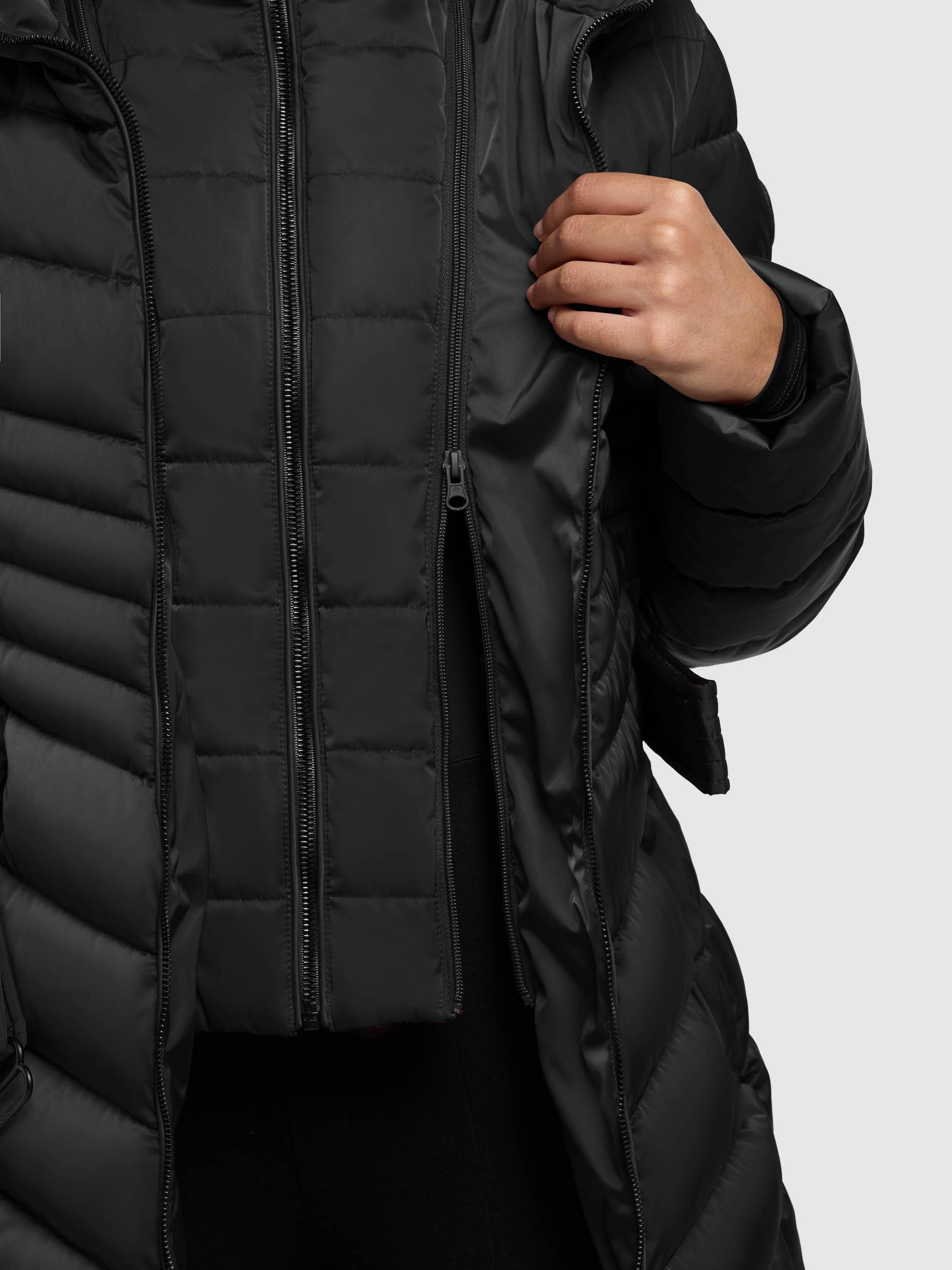 Gesteppter Winter Kurzmantel mit Kapuze "Kina" Black