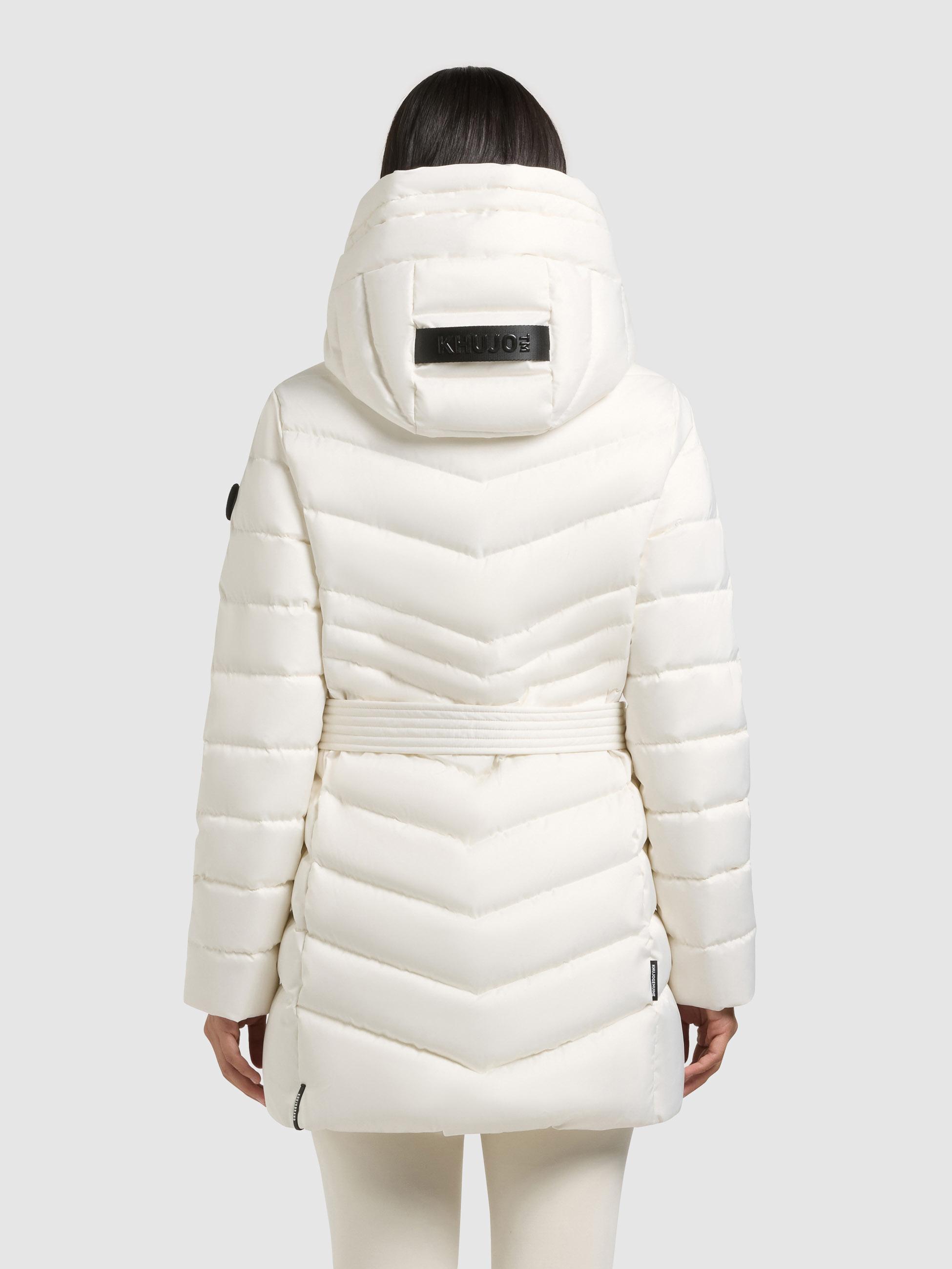 Gesteppter Winter Kurzmantel mit Kapuze "Kina" Luna White