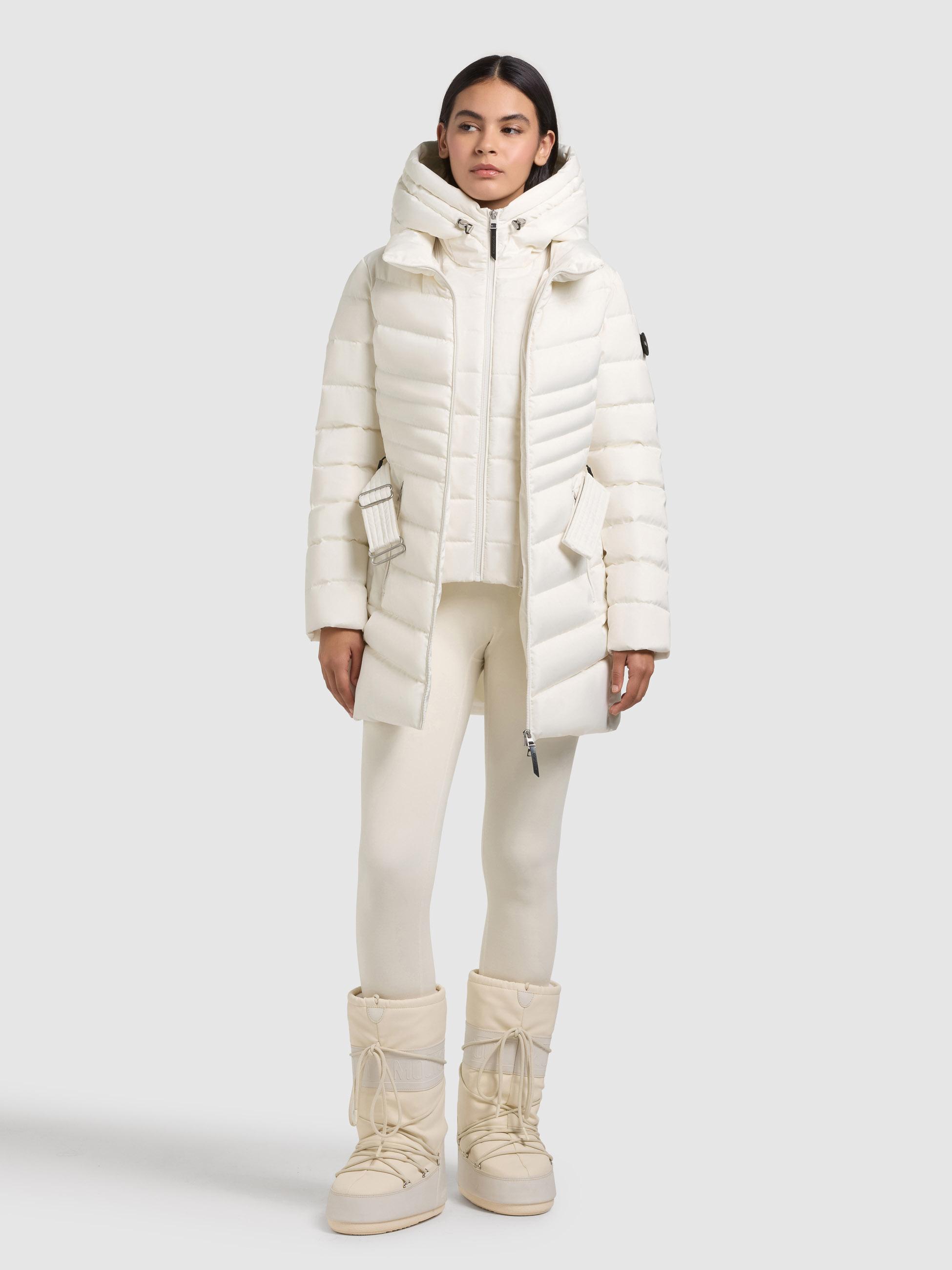Gesteppter Winter Kurzmantel mit Kapuze "Kina" Luna White