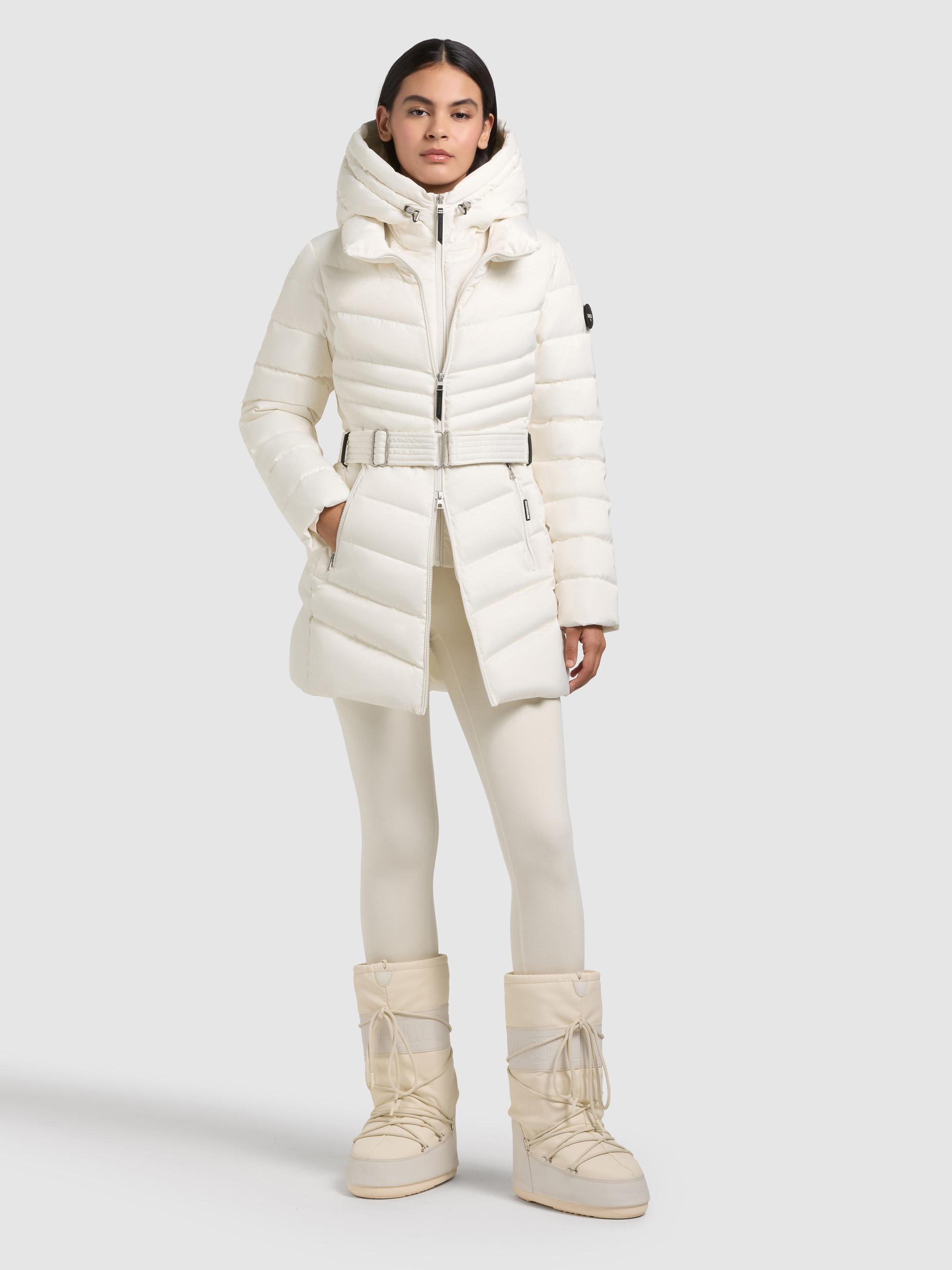 Gesteppter Winter Kurzmantel mit Kapuze "Kina" Luna White