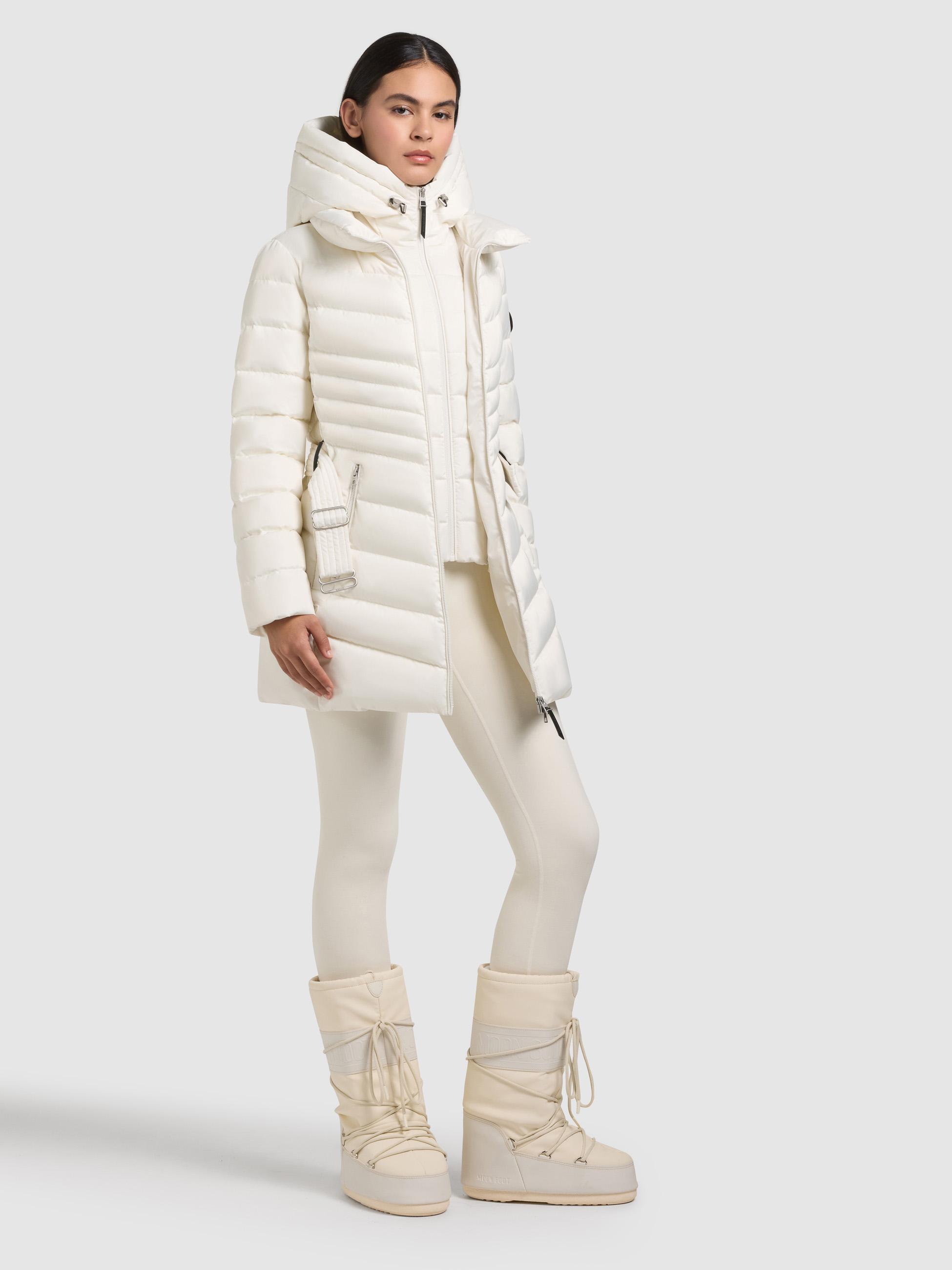 Gesteppter Winter Kurzmantel mit Kapuze "Kina" Luna White