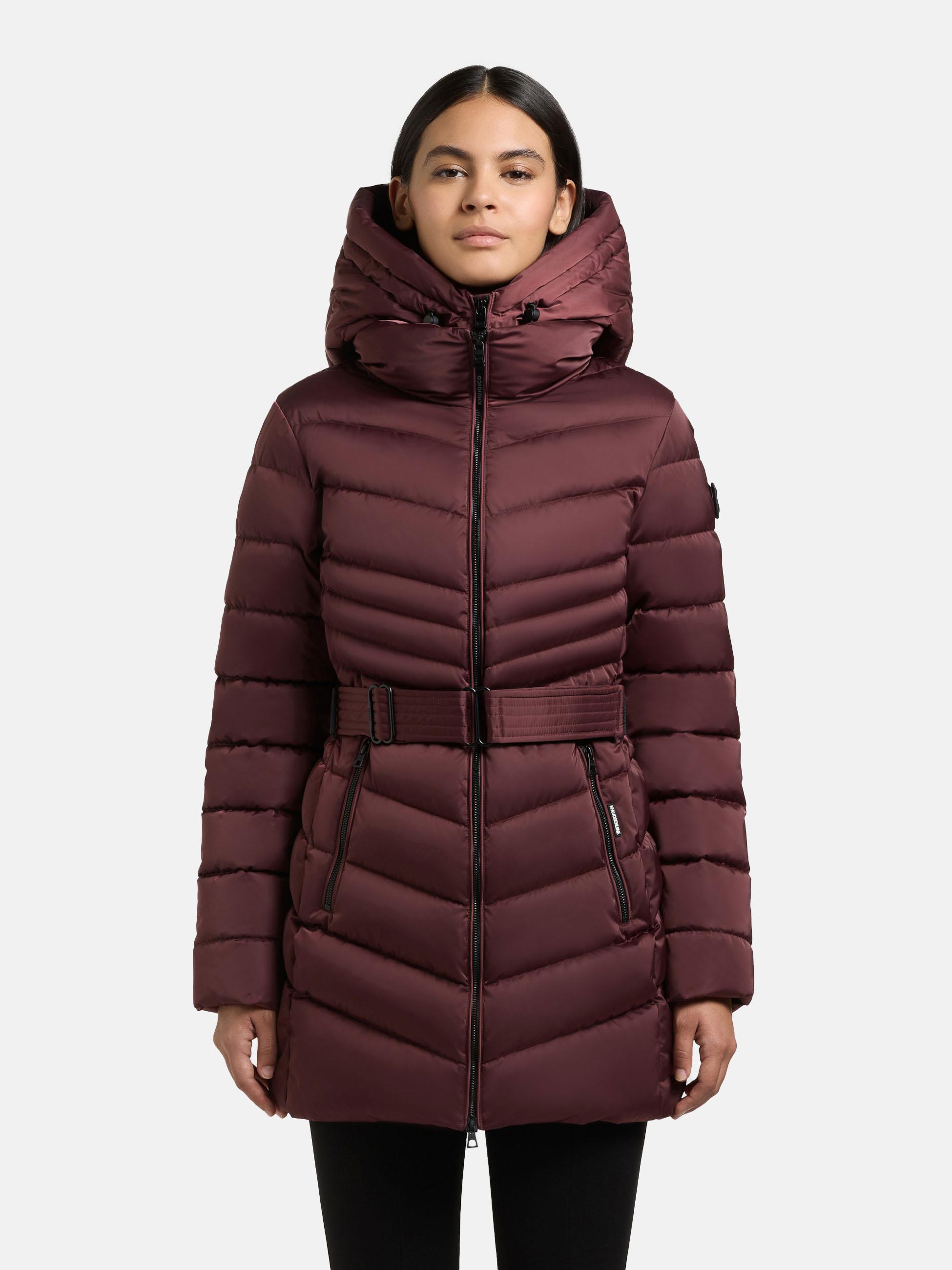 Gesteppter Winter Kurzmantel mit Kapuze "Kina" Moscato Red