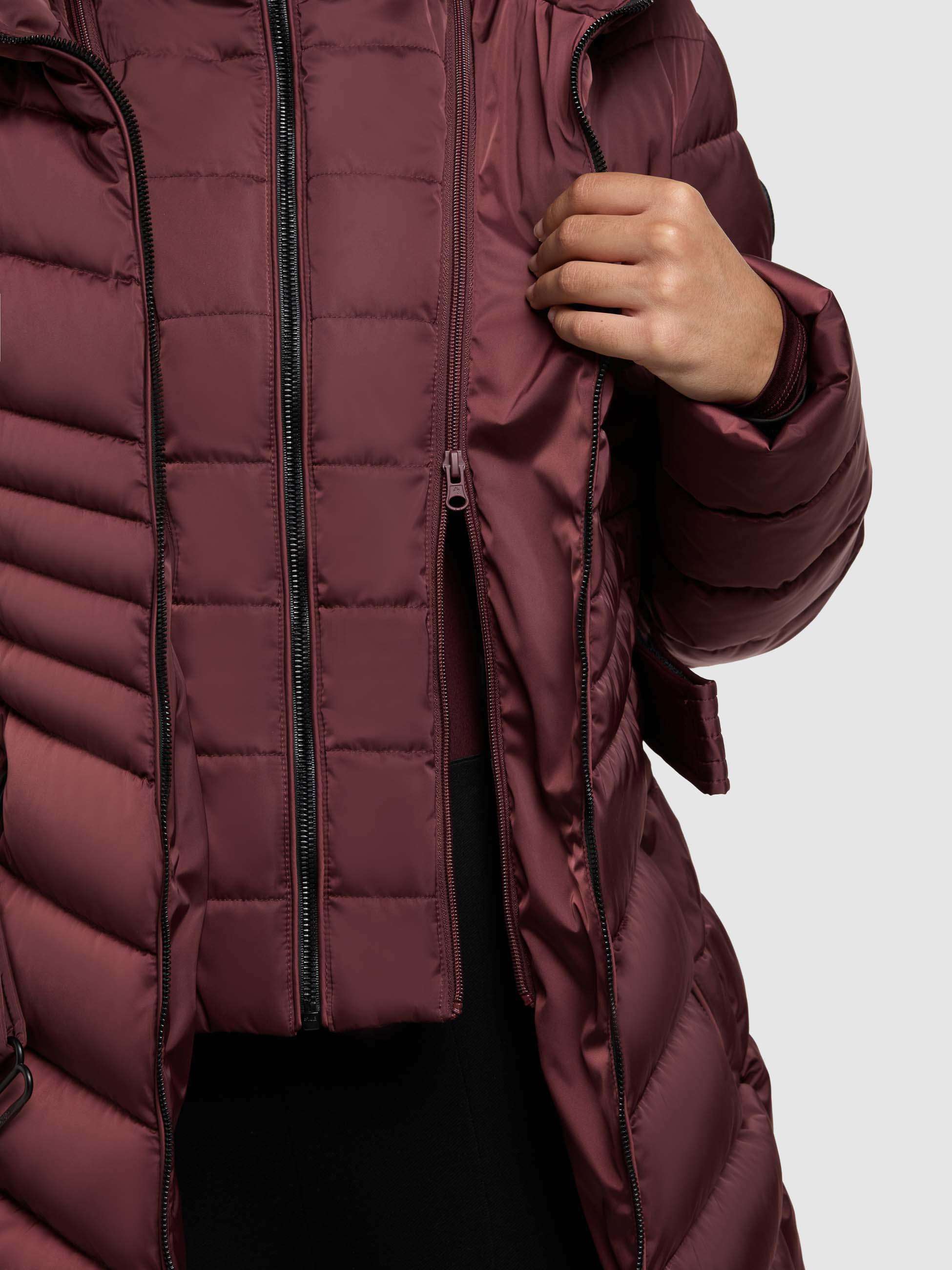 Gesteppter Winter Kurzmantel mit Kapuze "Kina" Moscato Red