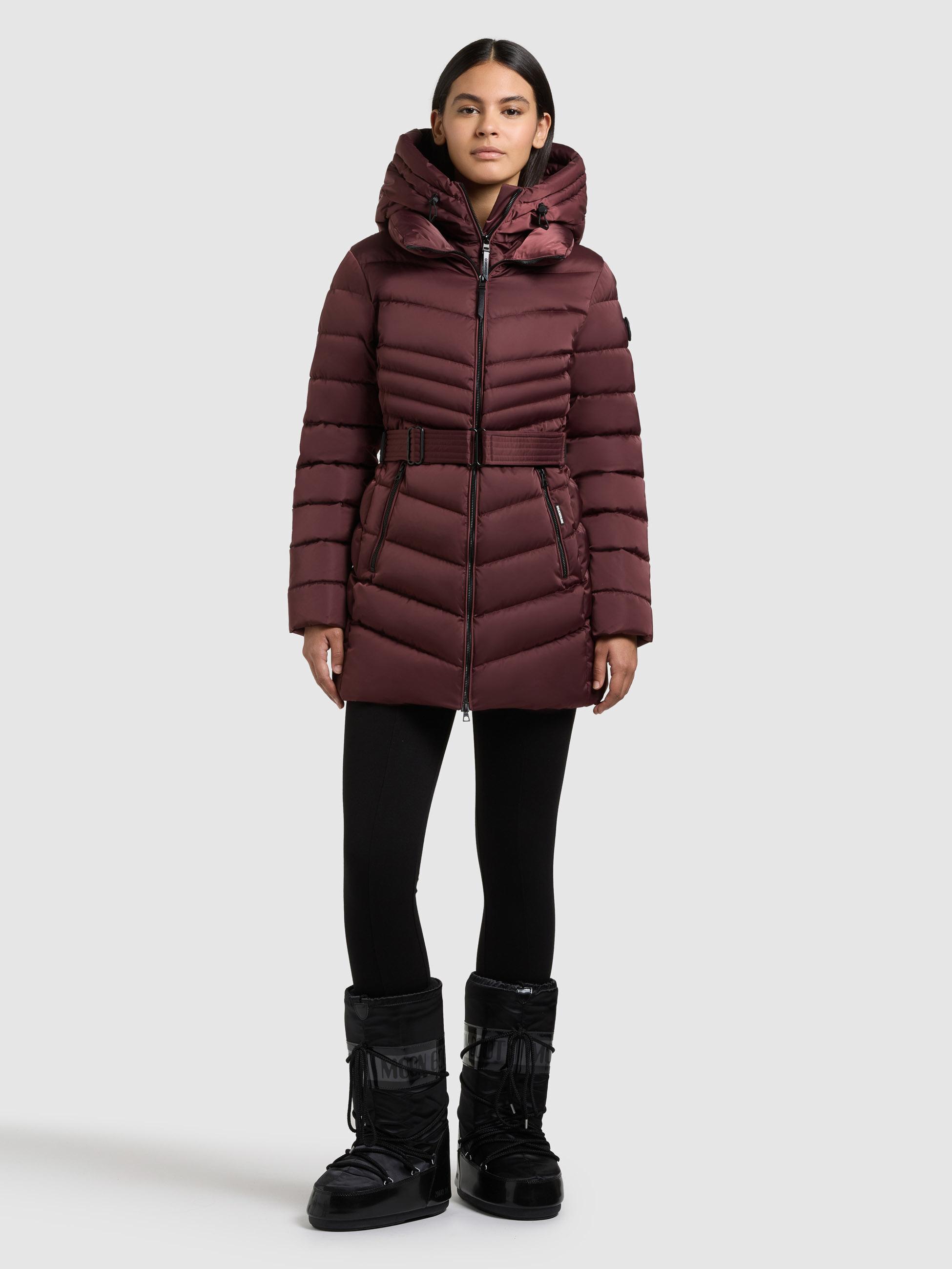 Gesteppter Winter Kurzmantel mit Kapuze "Kina" Moscato Red