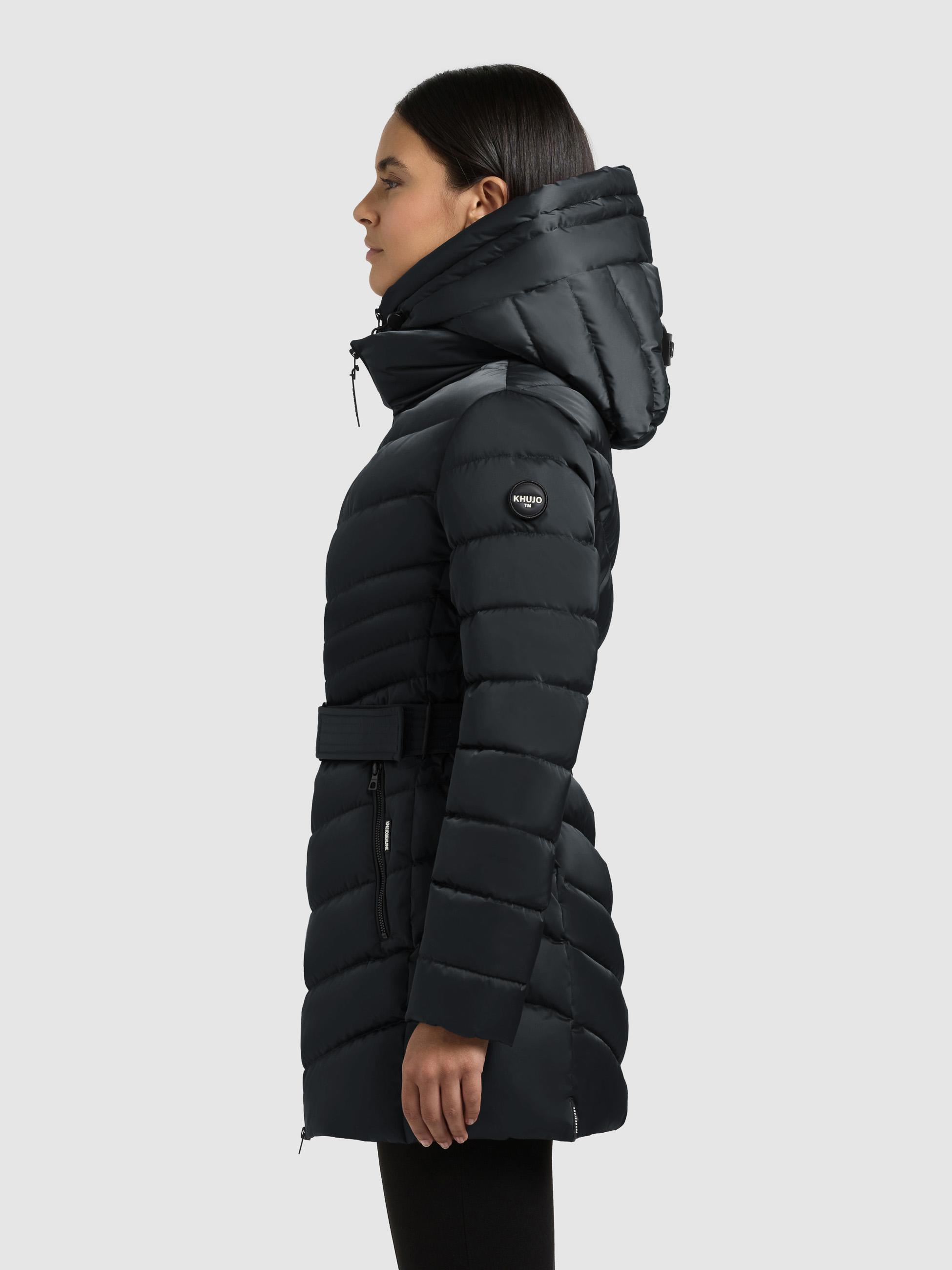 Gesteppter Winter Kurzmantel mit Kapuze "Kina" Obrage Grey