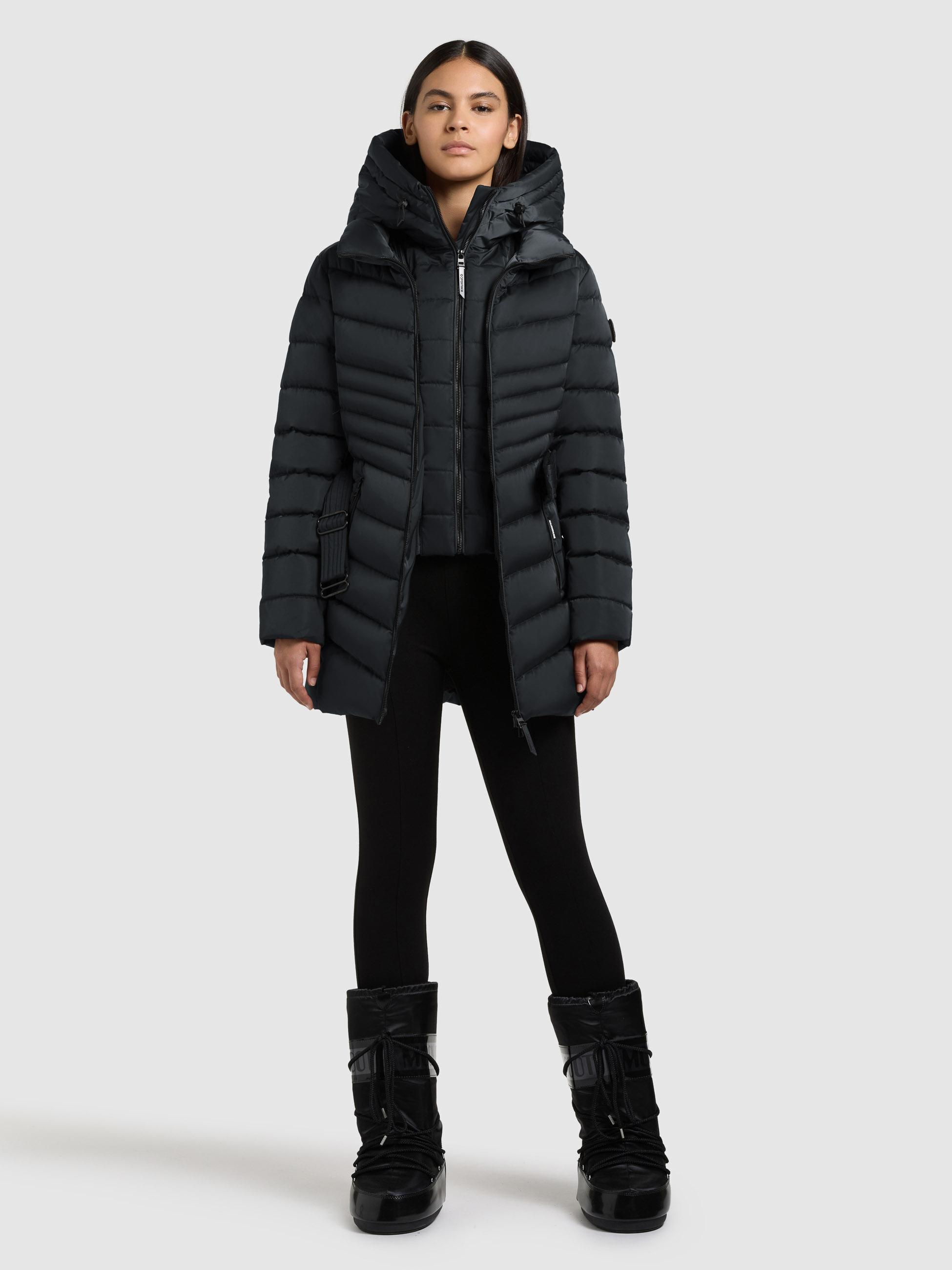 Gesteppter Winter Kurzmantel mit Kapuze "Kina" Obrage Grey