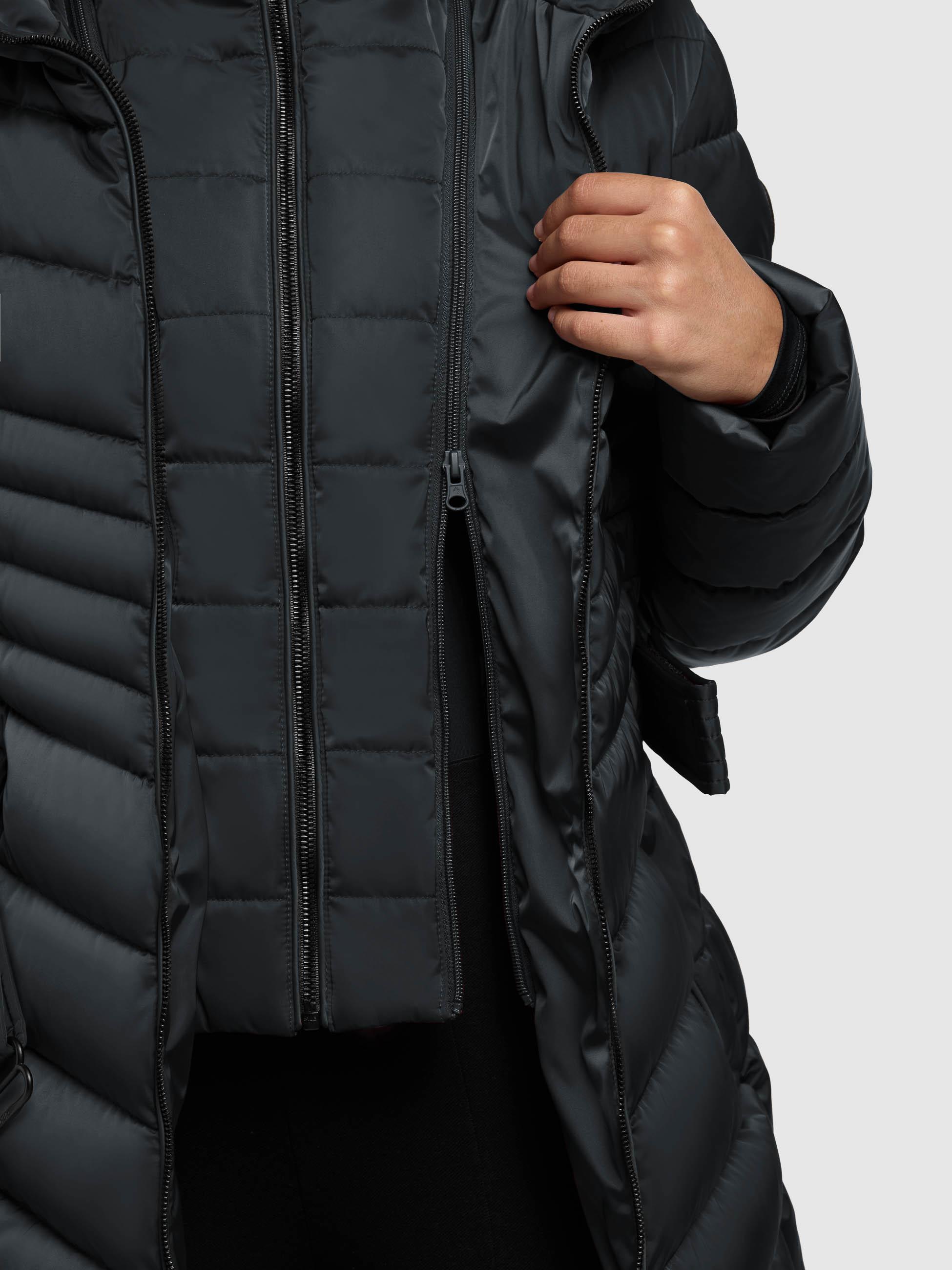 Gesteppter Winter Kurzmantel mit Kapuze "Kina" Obrage Grey