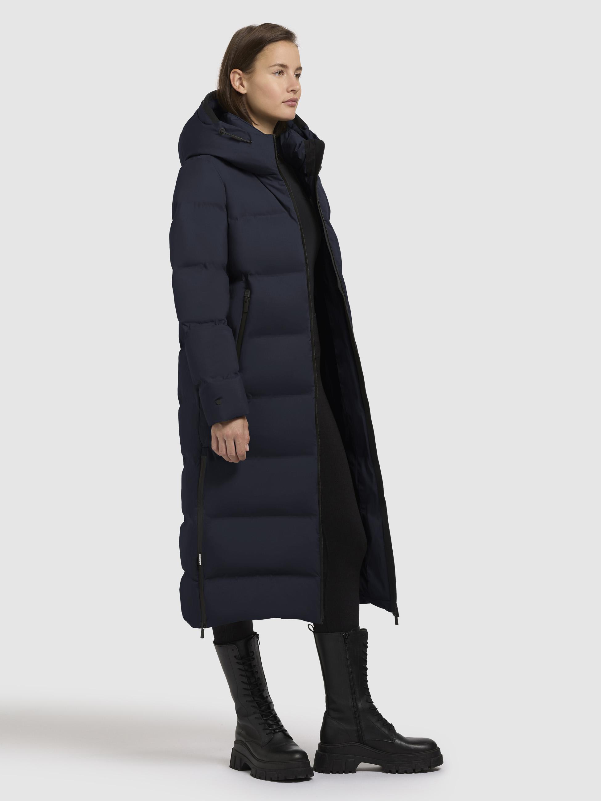 Winter Steppmantel mit Kapuze "Larea3-YM" Dark Navy