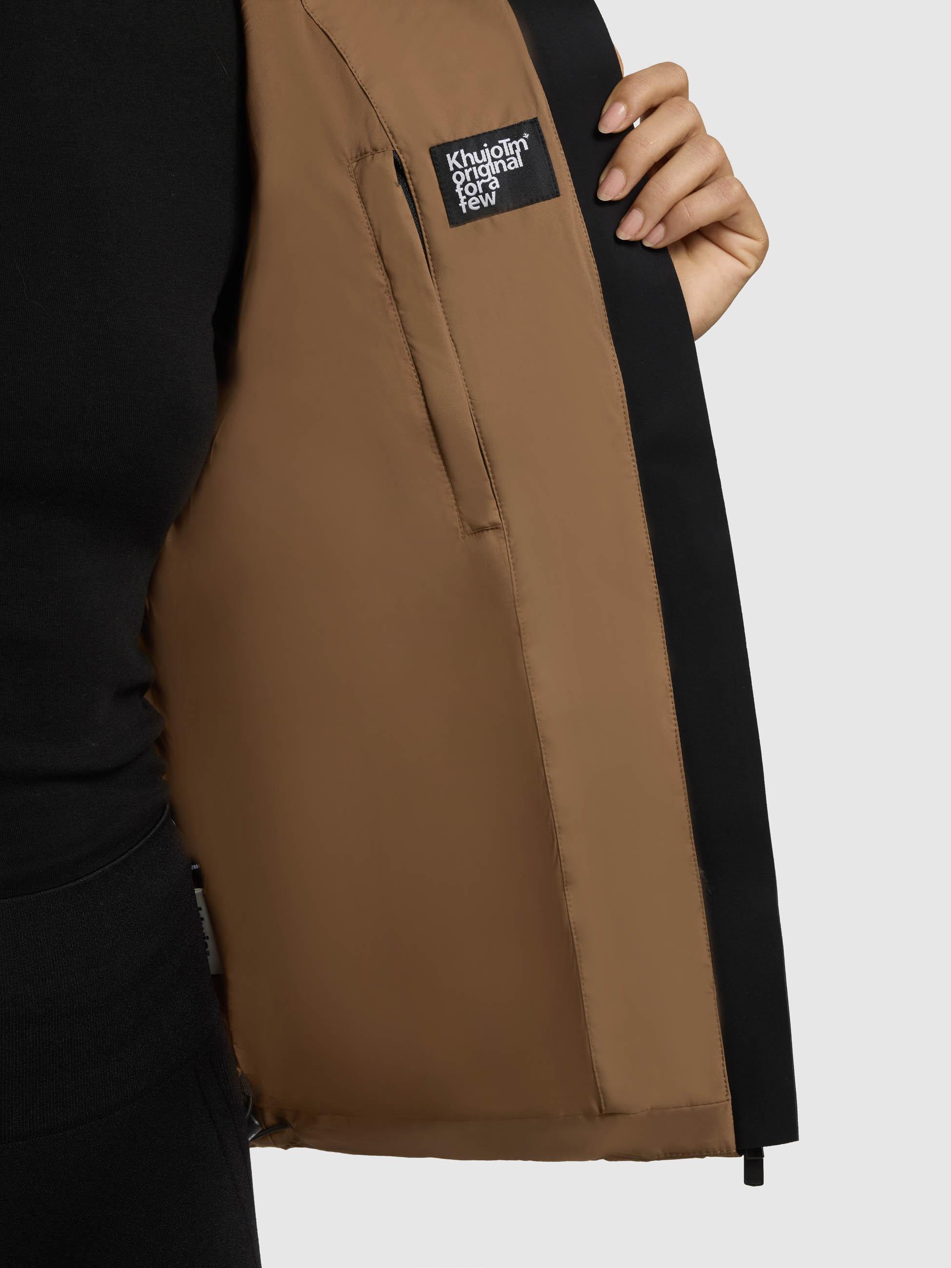 Winterjacke warme Steppjacke mit hohem Kragen und Kapuze "Liev-YM" Dark Beach Beige