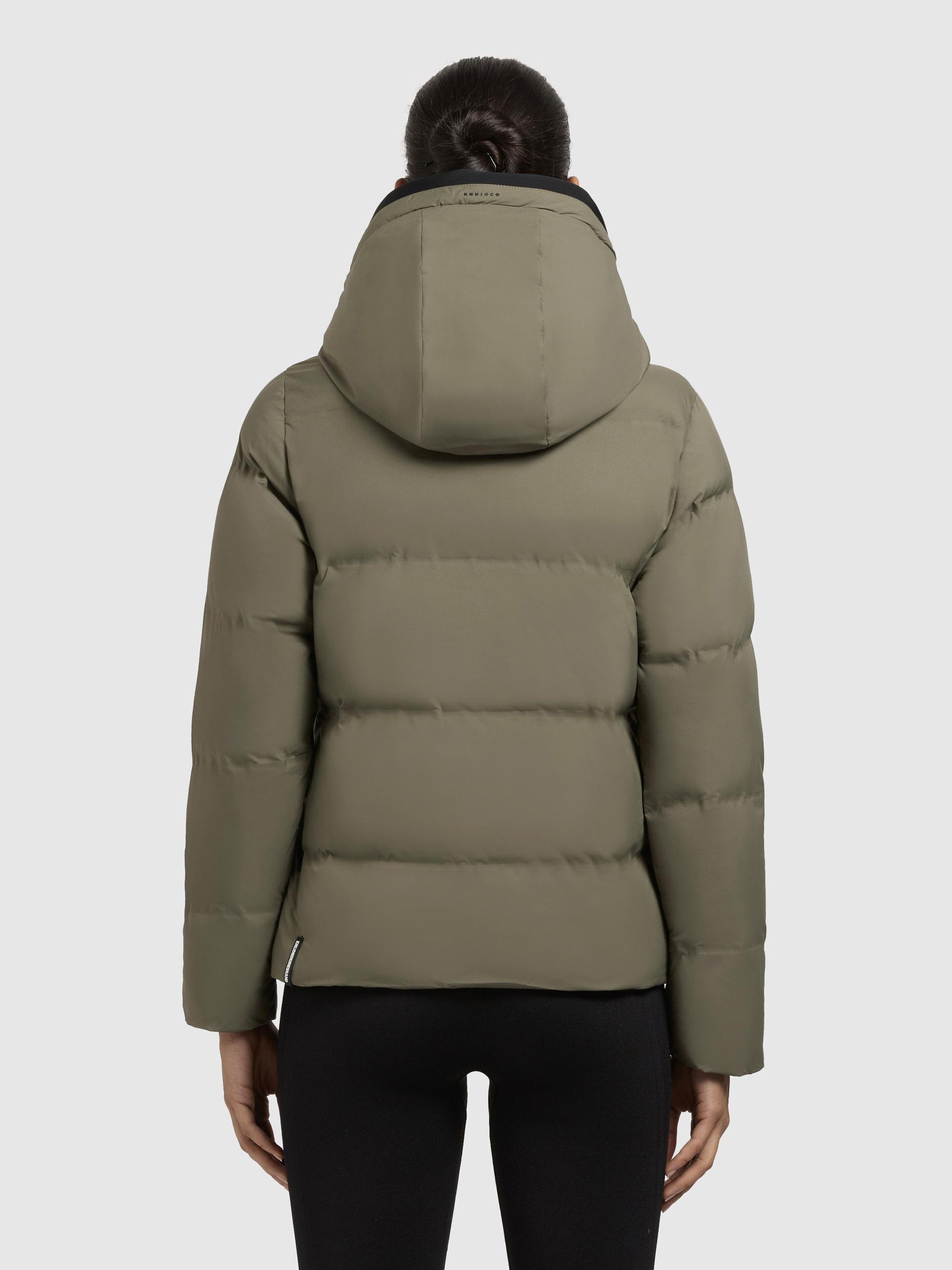 Winterjacke warme Steppjacke mit hohem Kragen und Kapuze "Liev-YM" Light Moss Green