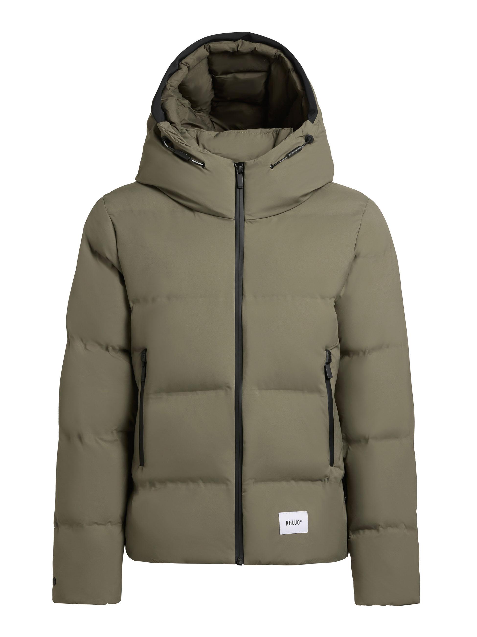 Winterjacke warme Steppjacke mit hohem Kragen und Kapuze "Liev-YM" Light Moss Green