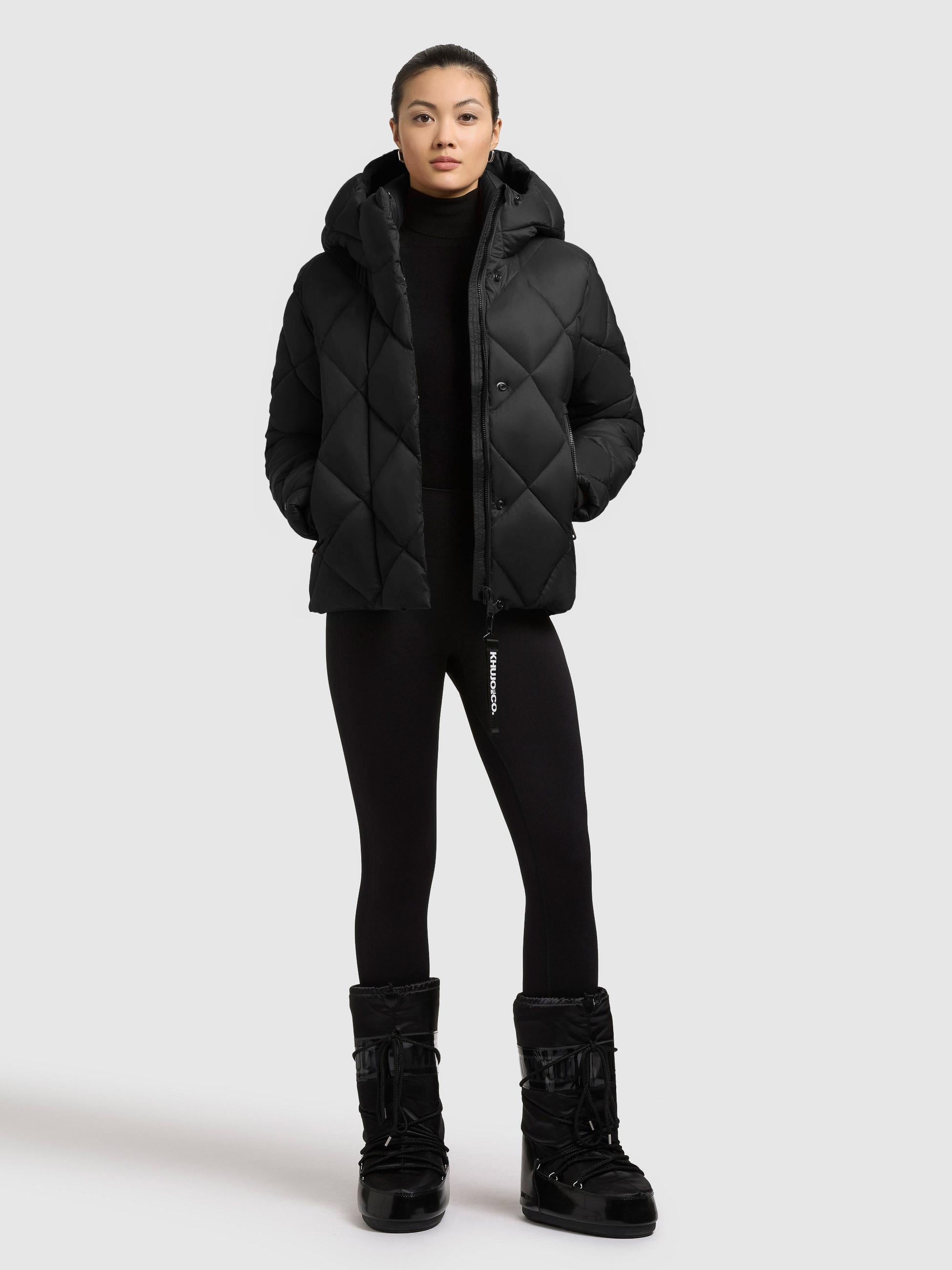 Winter Steppjacke mit Karo-Steppung "Lilian" Black