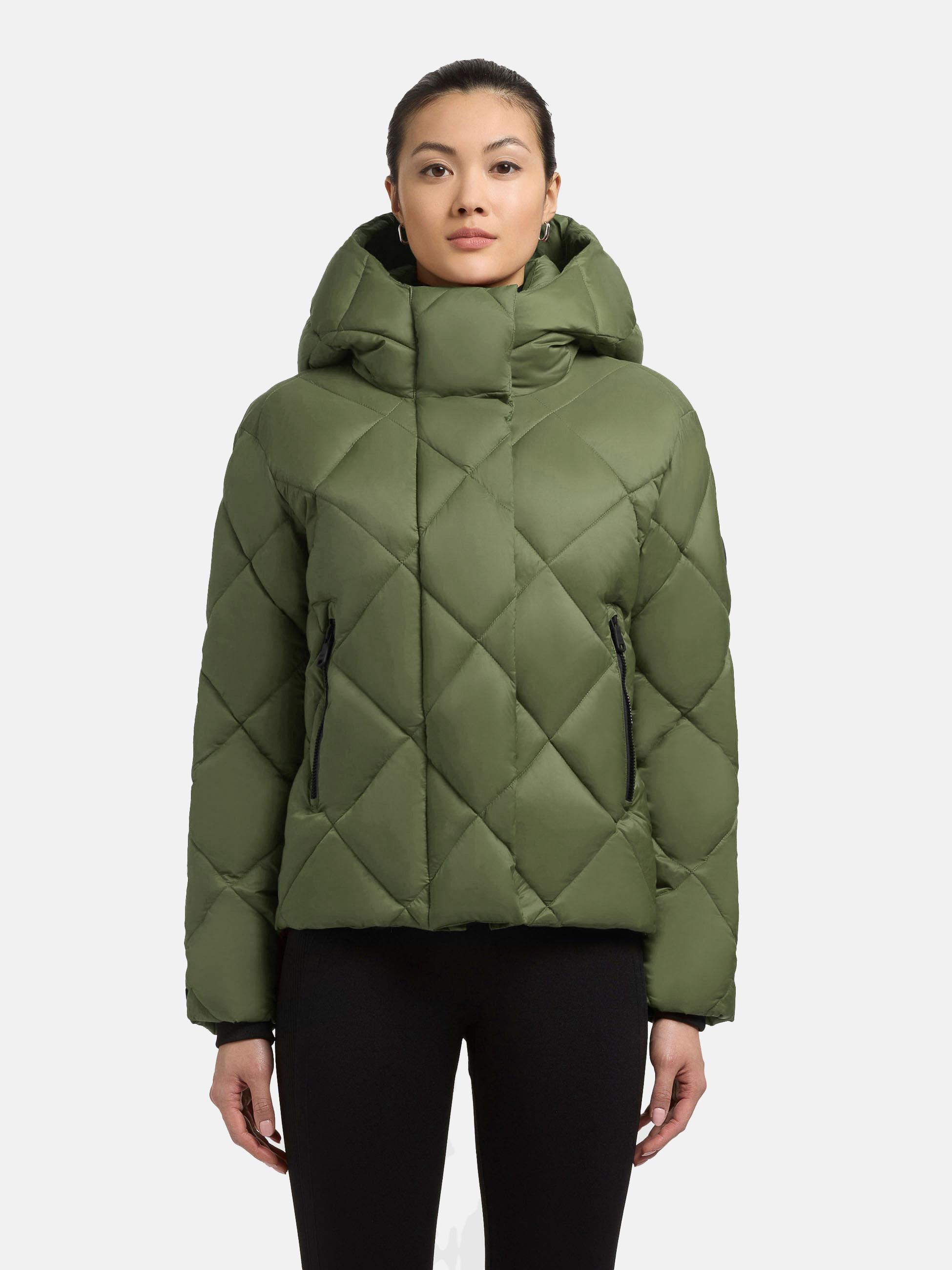 Winter Steppjacke mit Karo-Steppung "Lilian" Fern Green