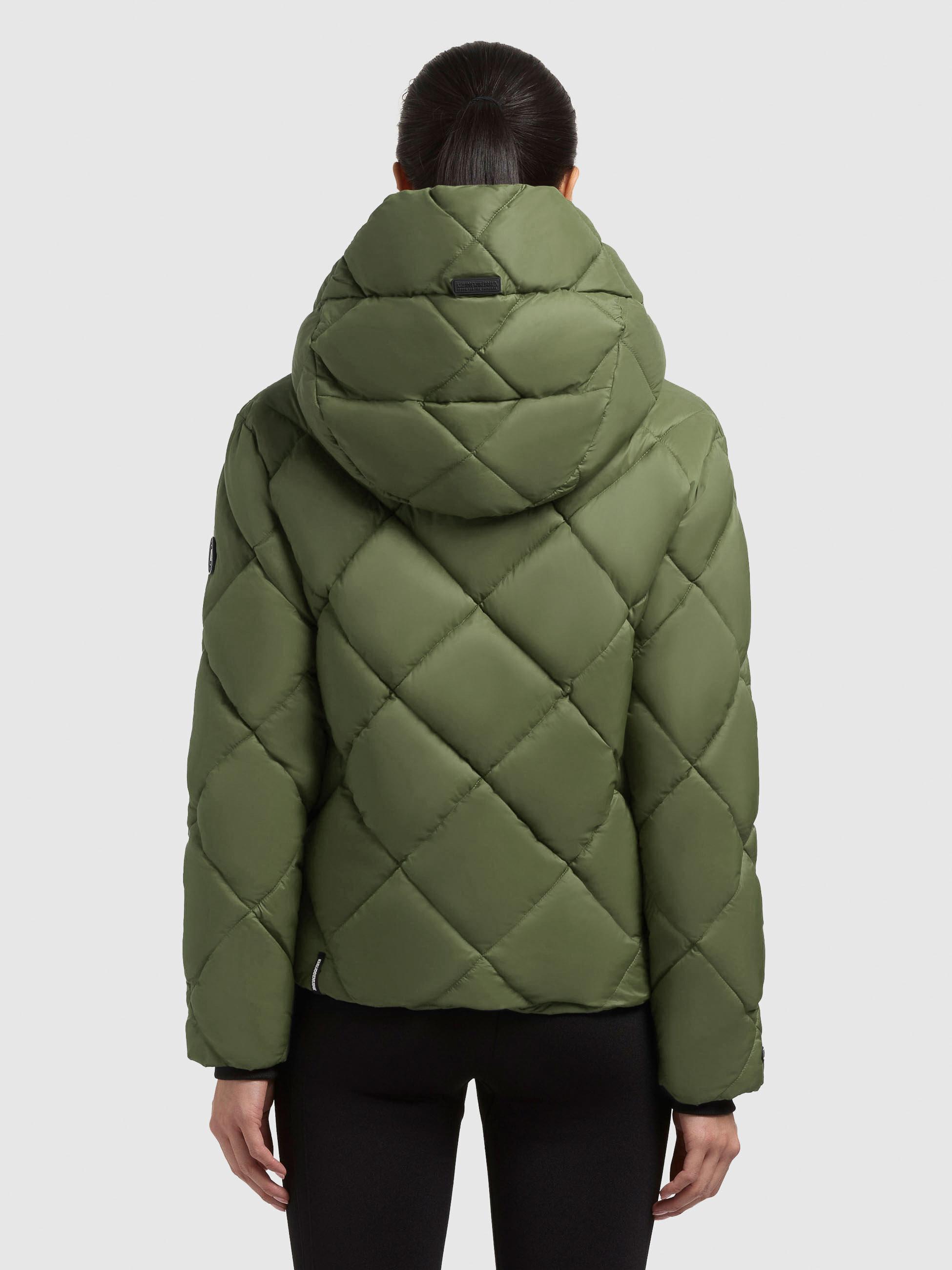 Winter Steppjacke mit Karo-Steppung "Lilian" Fern Green