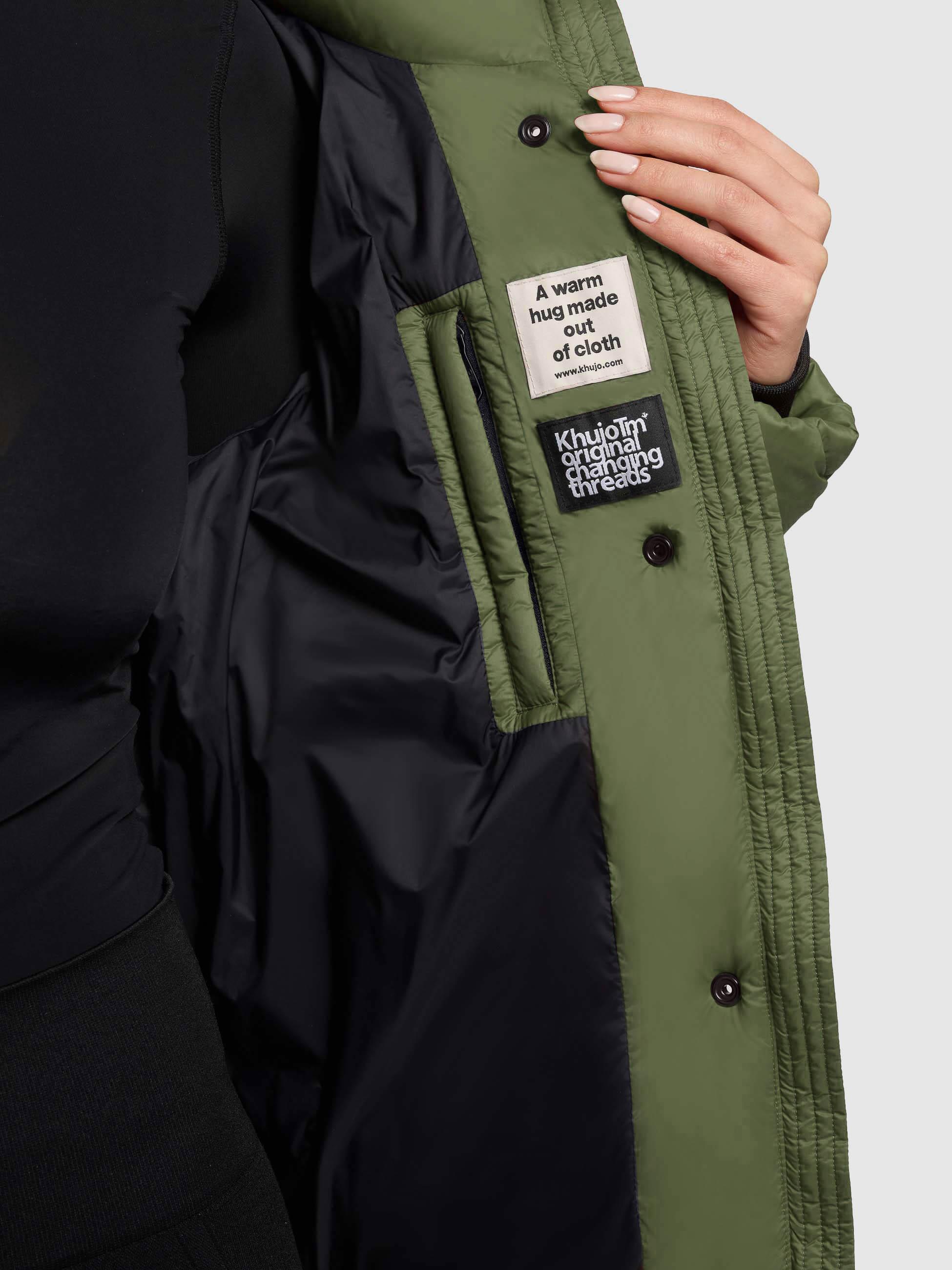 Winter Steppjacke mit Karo-Steppung "Lilian" Fern Green