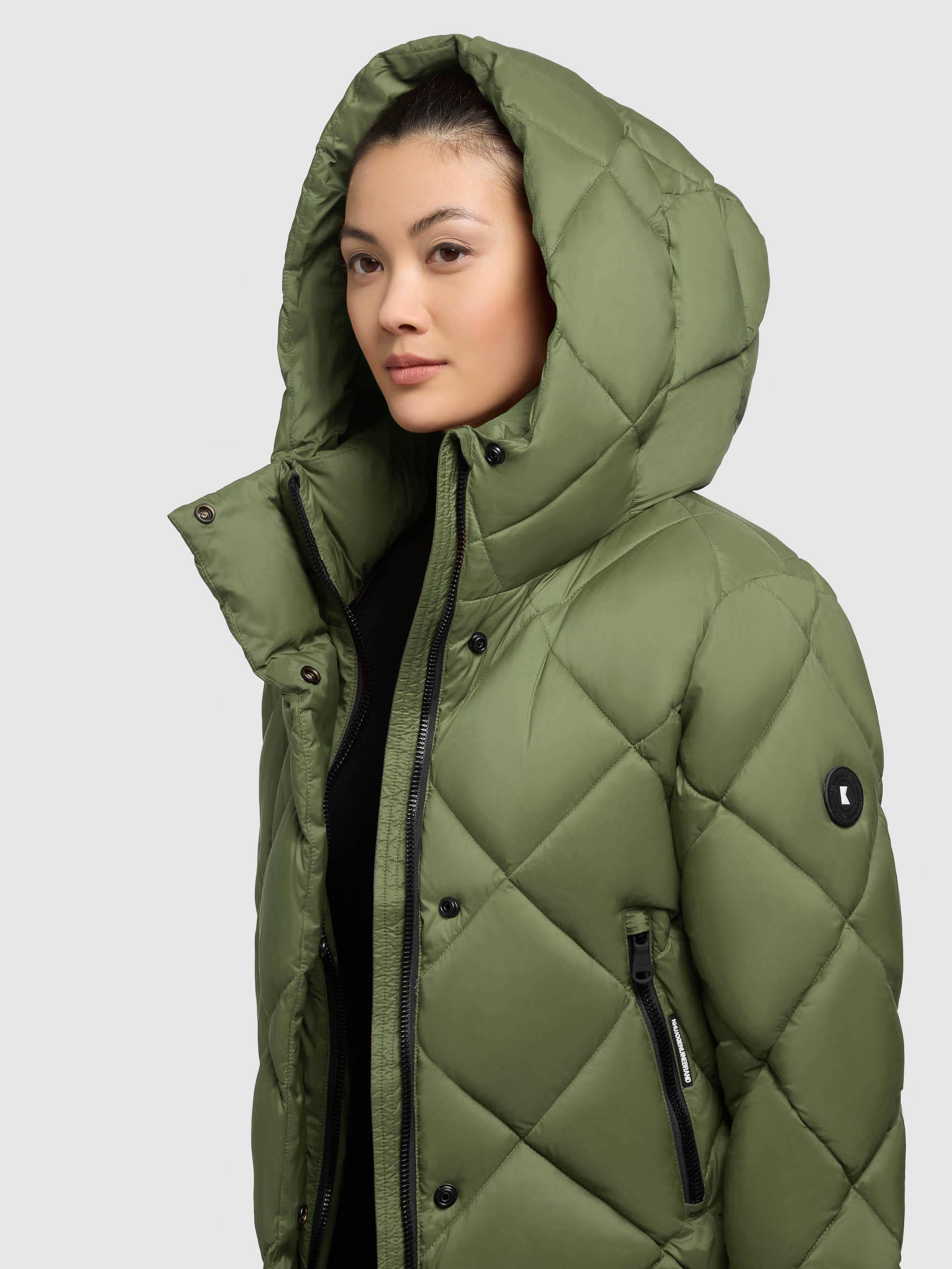 Winter Steppjacke mit Karo-Steppung "Lilian" Fern Green