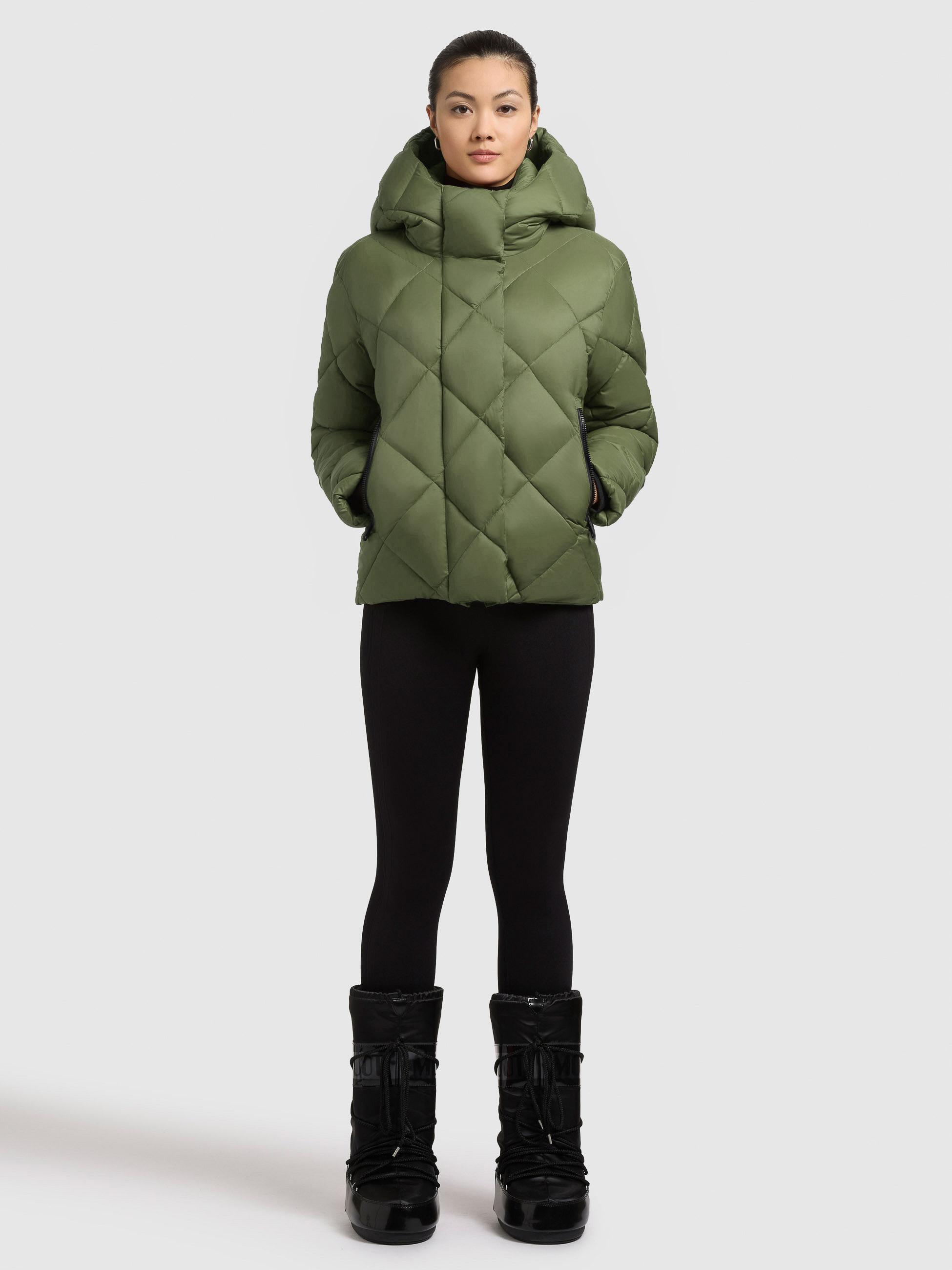Winter Steppjacke mit Karo-Steppung "Lilian" Fern Green