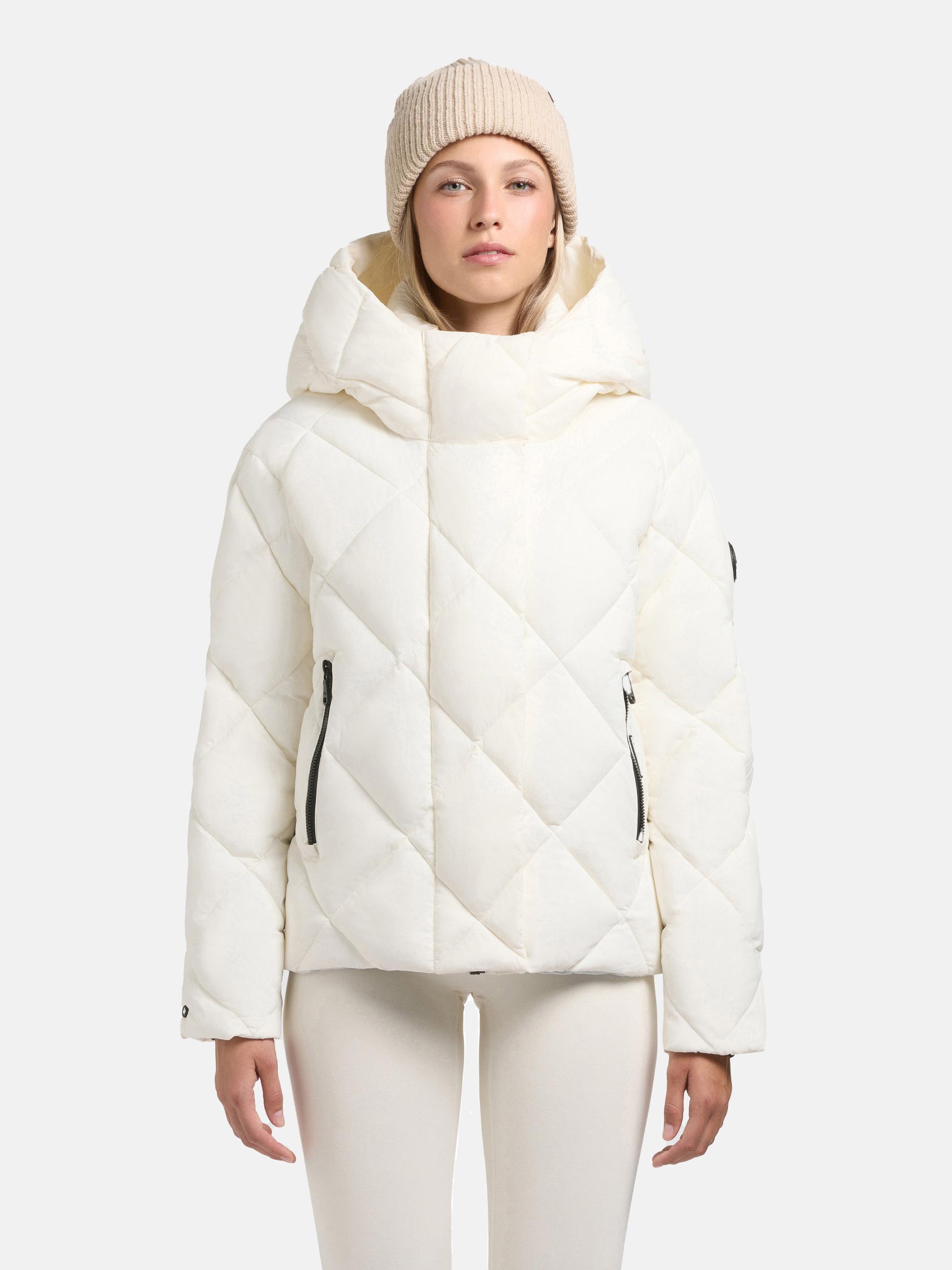 Winter Steppjacke mit Karo-Steppung "Lilian" Luna White
