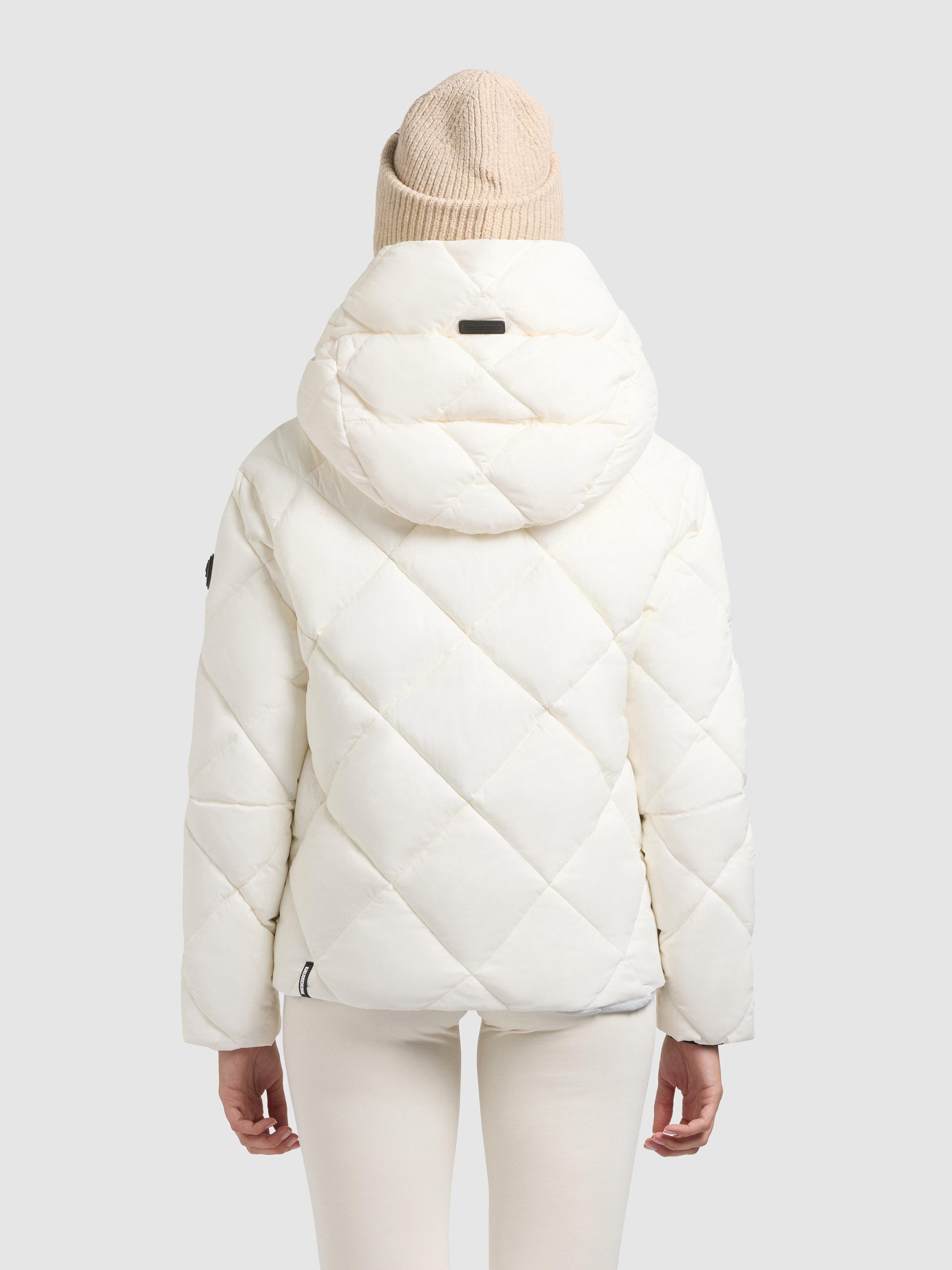 Winter Steppjacke mit Karo-Steppung "Lilian" Luna White