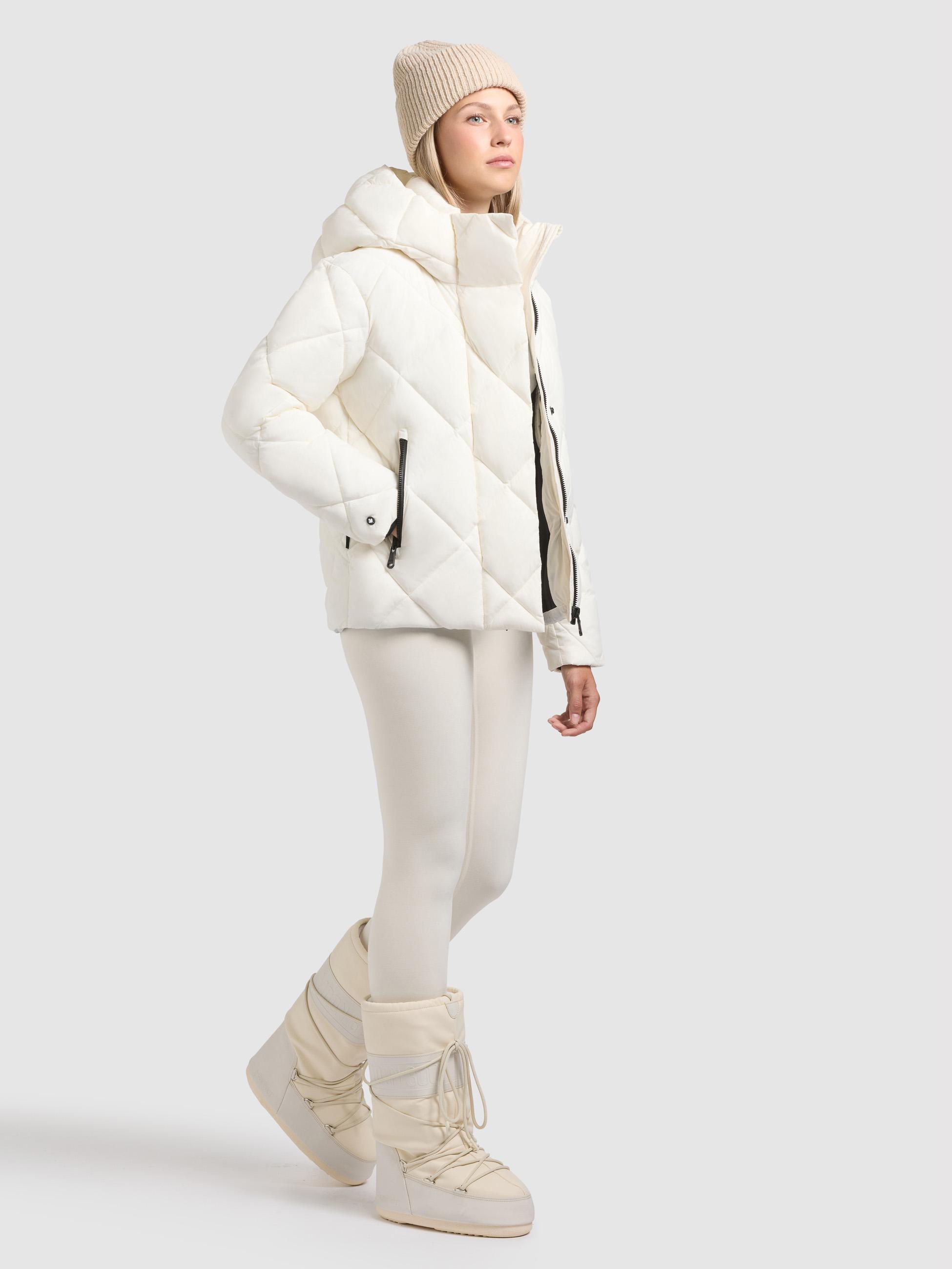 Winter Steppjacke mit Karo-Steppung "Lilian" Luna White