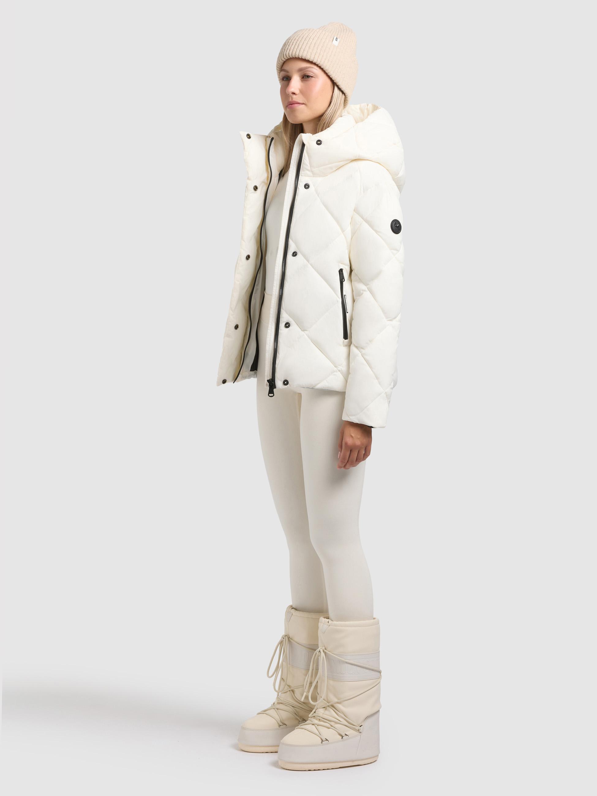 Winter Steppjacke mit Karo-Steppung "Lilian" Luna White