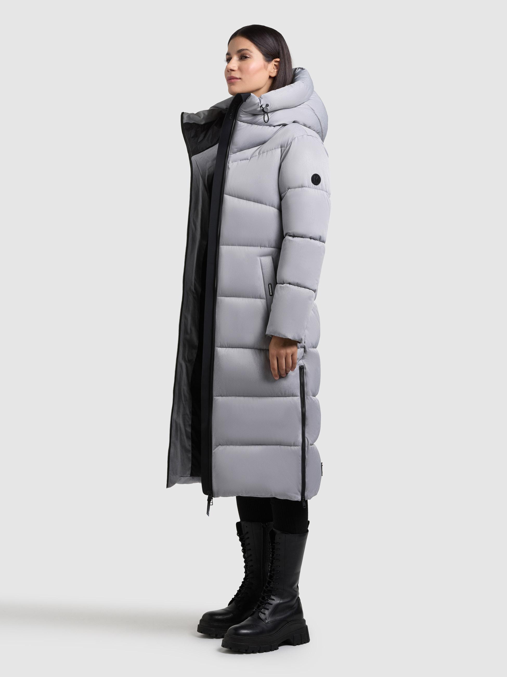 Winter Steppmantel mit seitlichen Gehschlitzen "Lima" Bliss Melange Grey