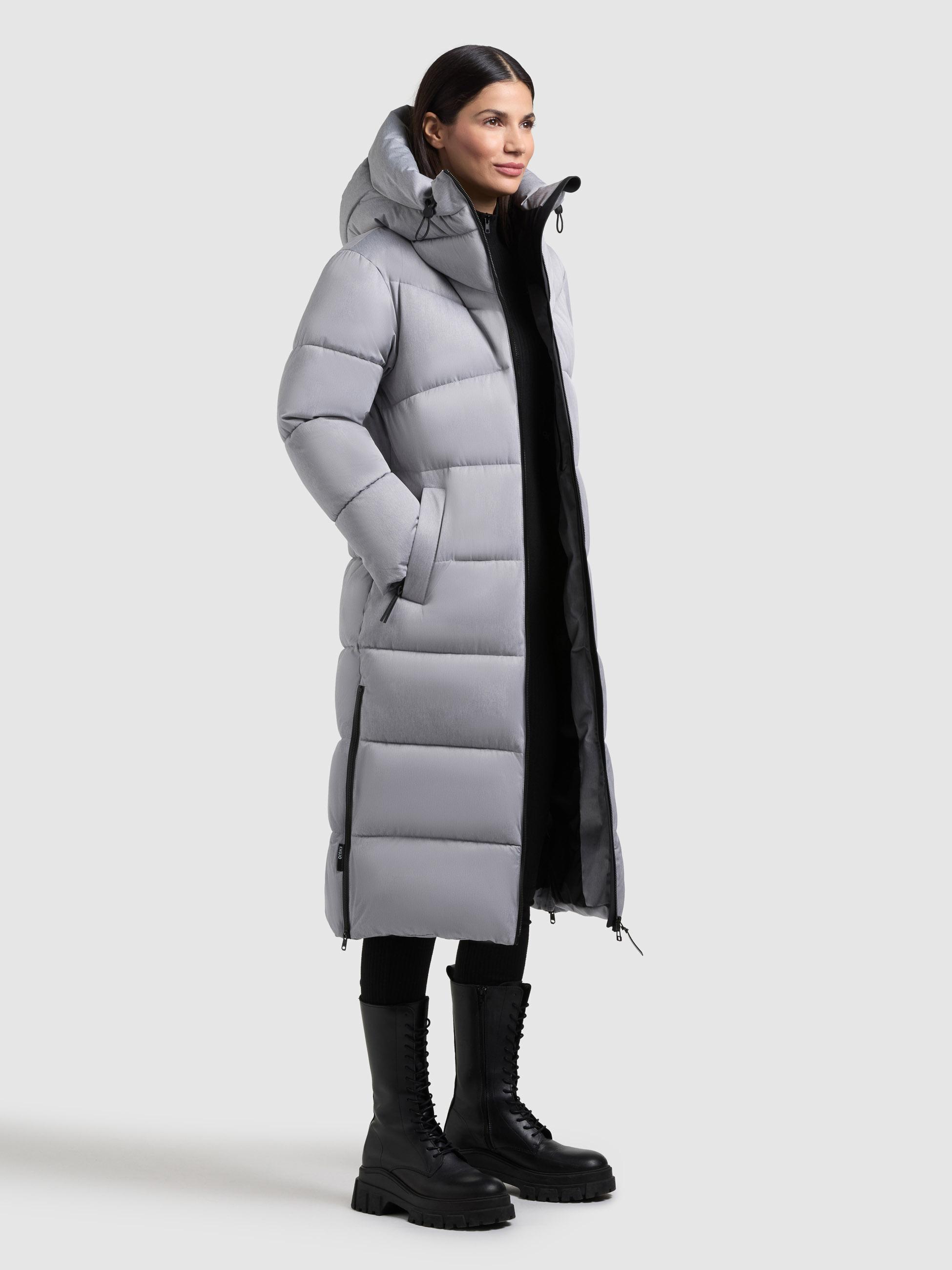 Winter Steppmantel mit seitlichen Gehschlitzen "Lima" Bliss Melange Grey