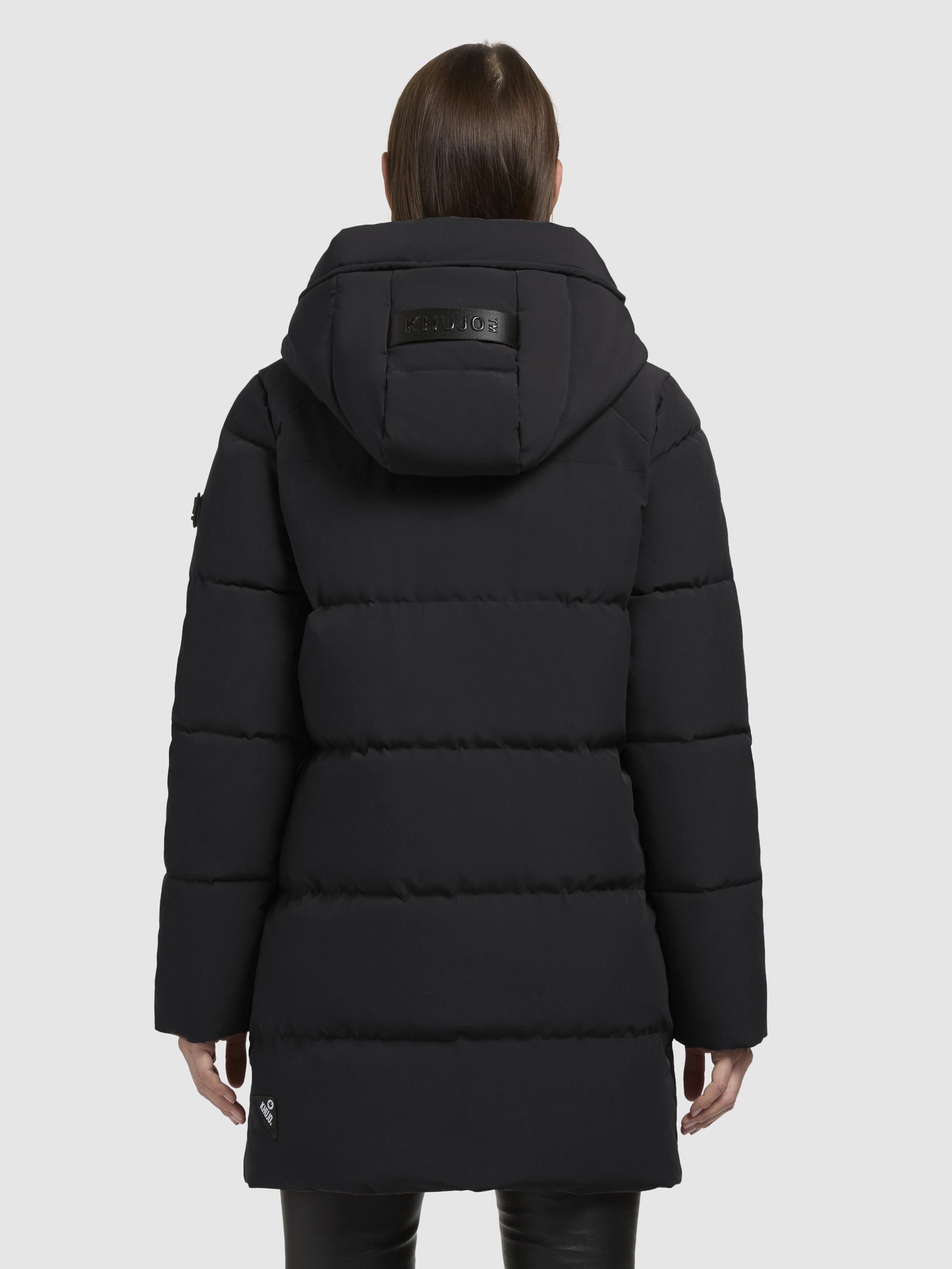 Warme Winterjacke mit verstellbarer Kapuze "Lola-YM" Black