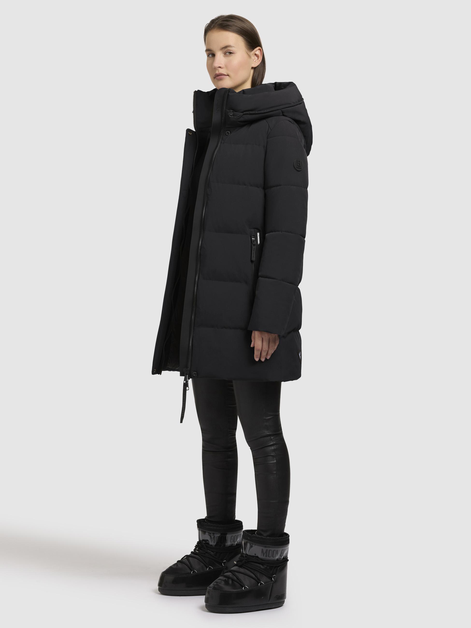 Warme Winterjacke mit verstellbarer Kapuze "Lola-YM" Black