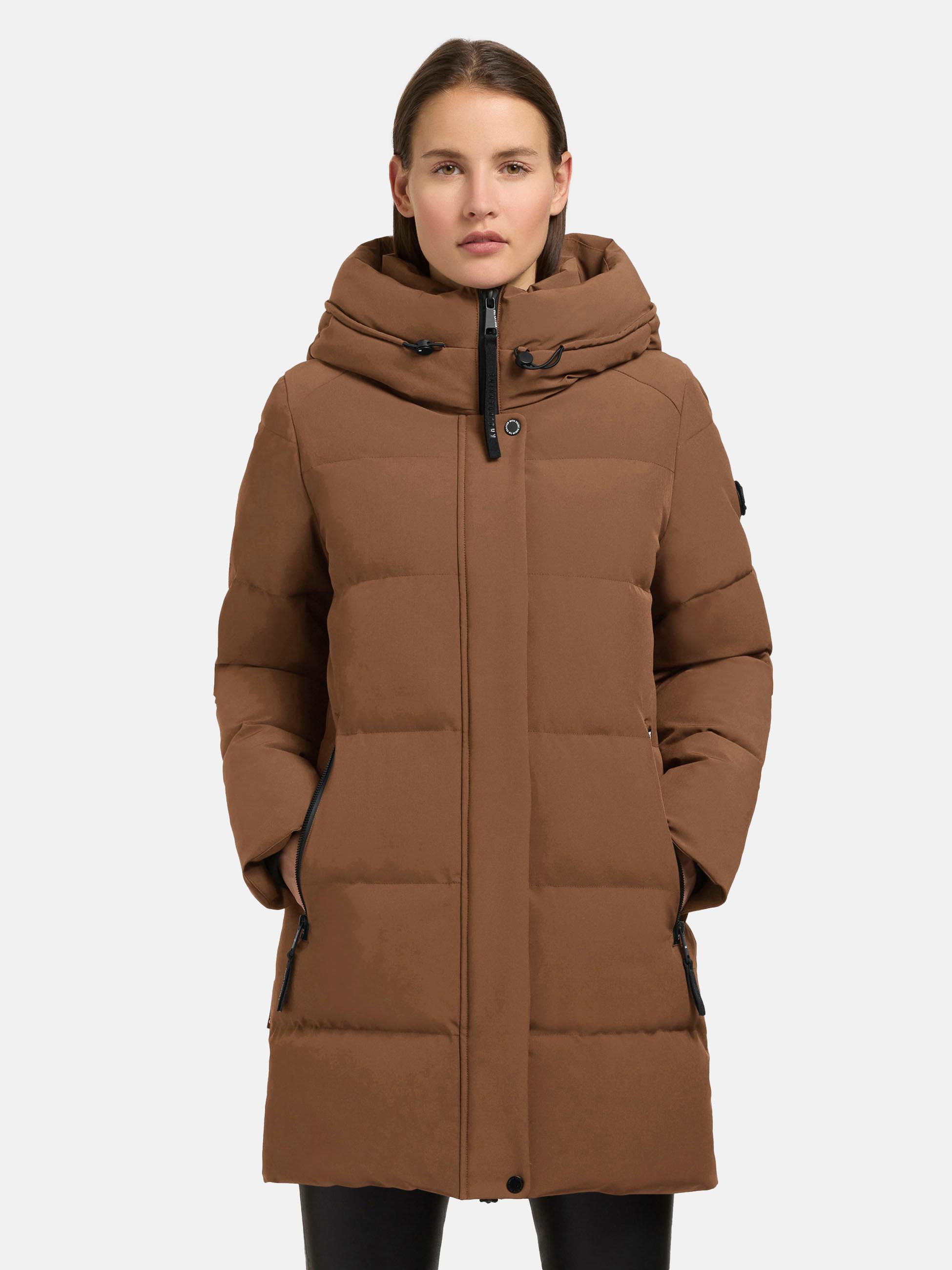 Winterjacke warme Steppjacke mit verstellbarer Kapuze "Lola-YM" Buff Brown