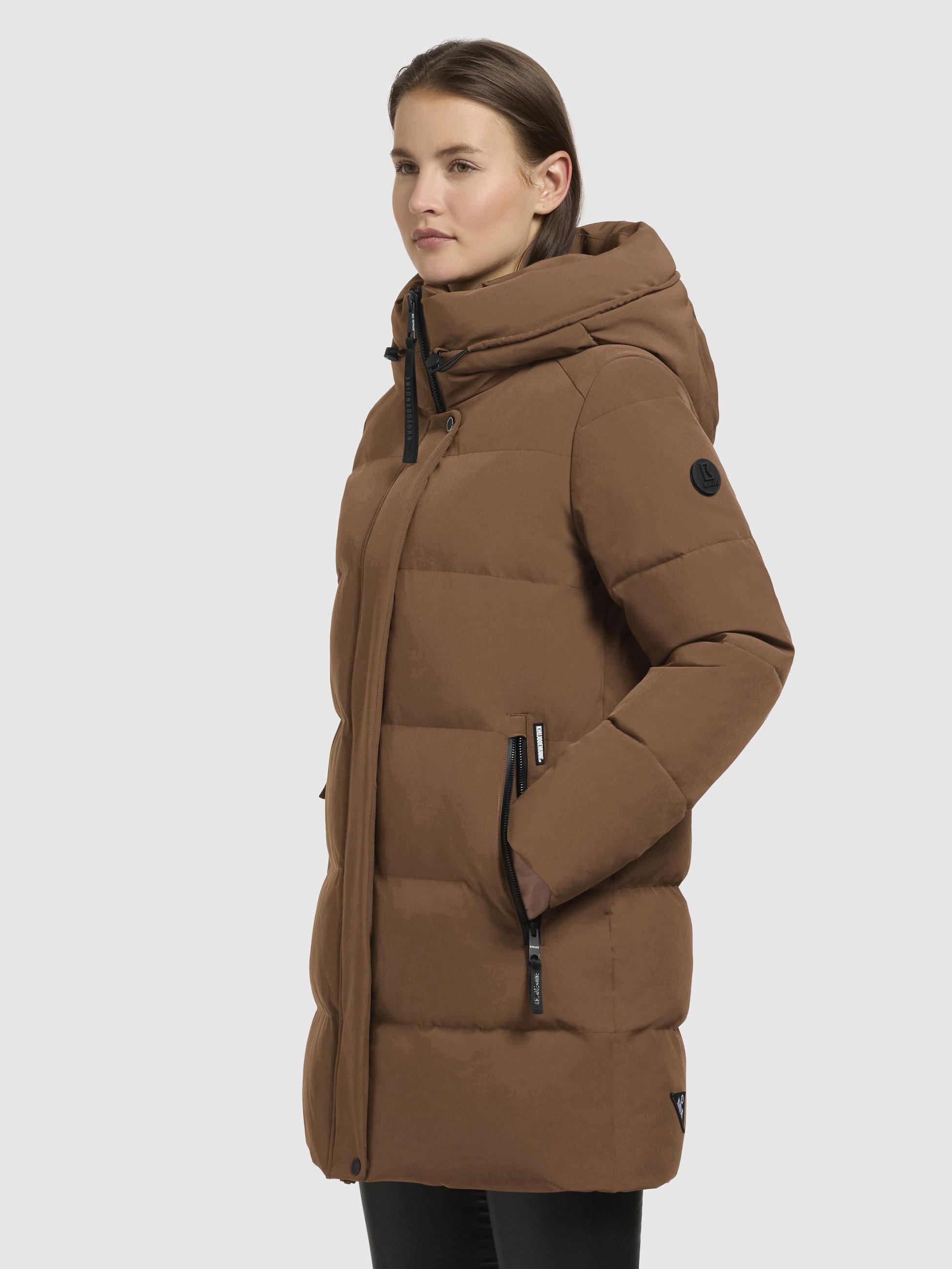 Winterjacke warme Steppjacke mit verstellbarer Kapuze "Lola-YM" Buff Brown