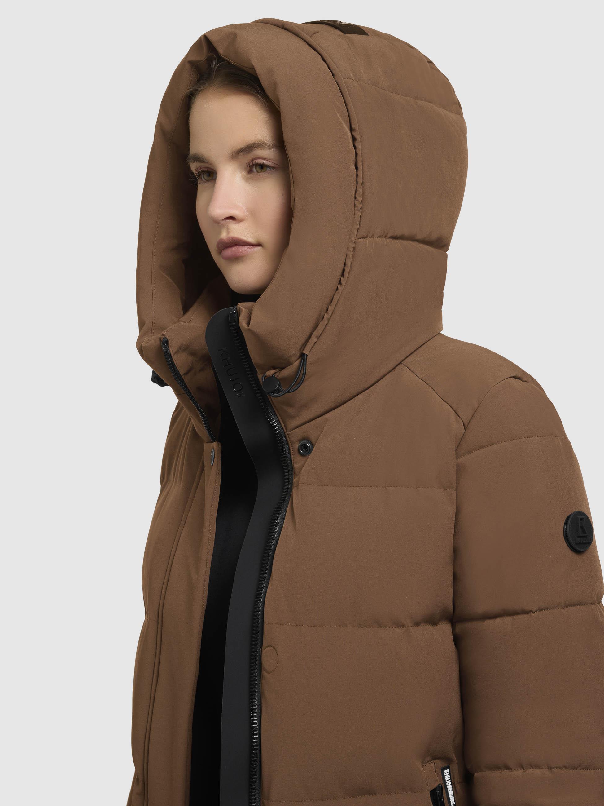 Winterjacke warme Steppjacke mit verstellbarer Kapuze "Lola-YM" Buff Brown