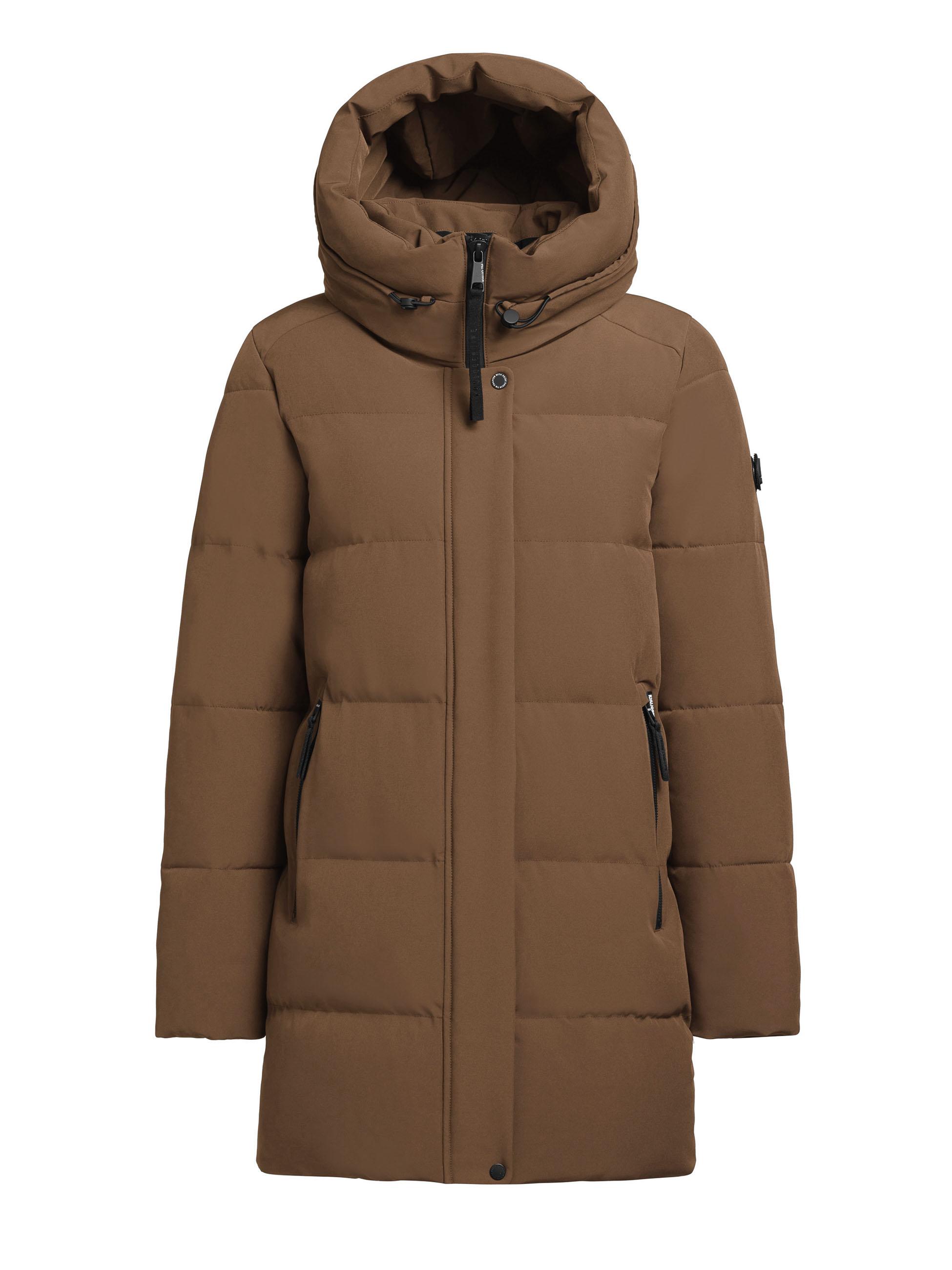 Winterjacke warme Steppjacke mit verstellbarer Kapuze "Lola-YM" Buff Brown