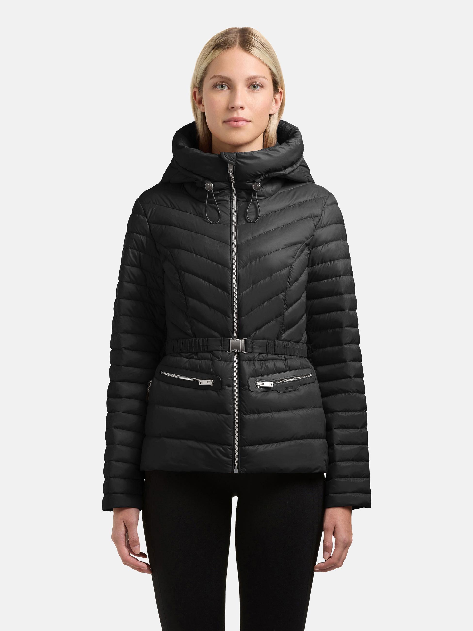 Leichte Übergangsjacke mit Taillengürtel "Lorella" Black