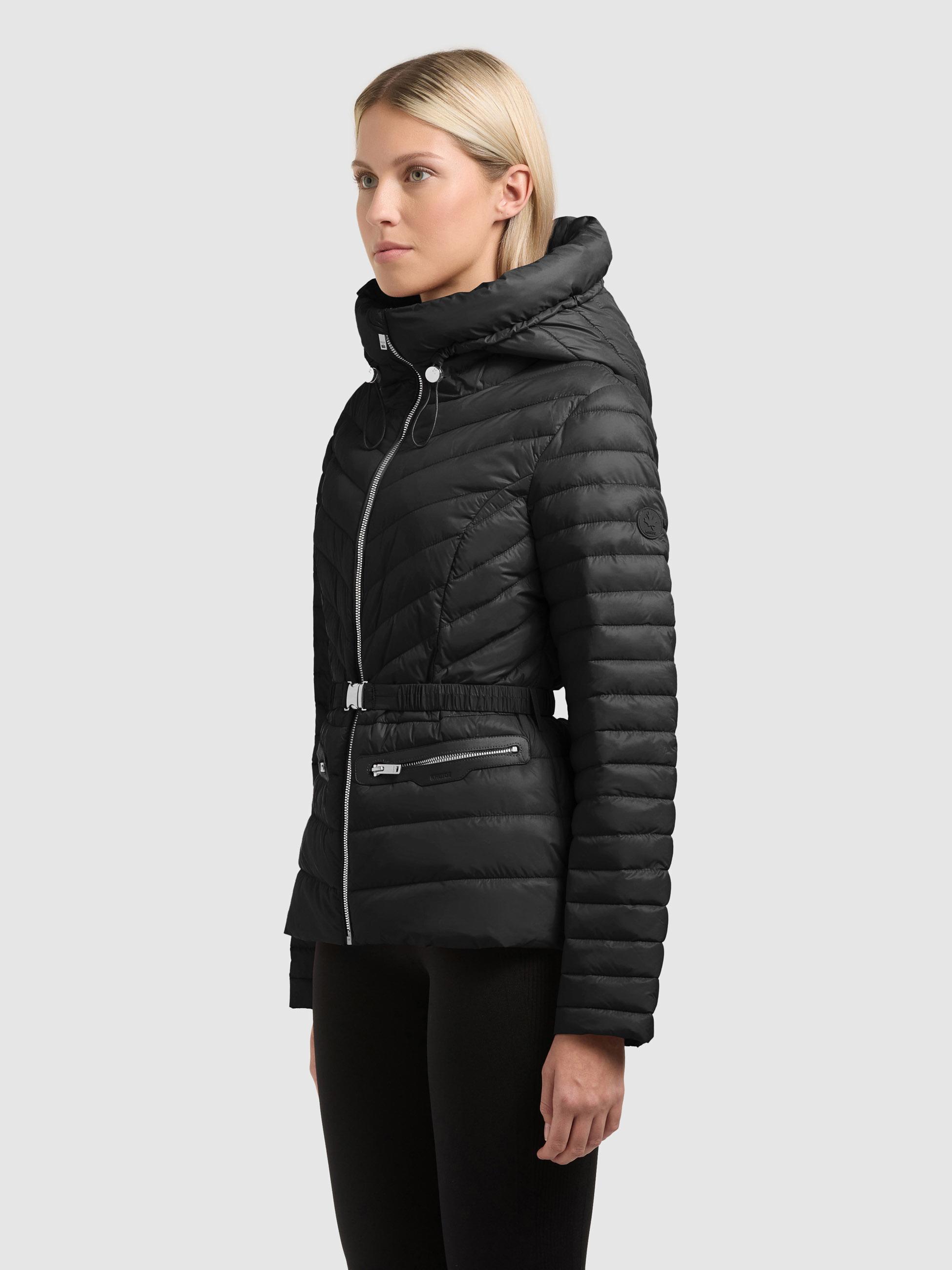 Leichte Übergangsjacke mit Taillengürtel "Lorella" Black