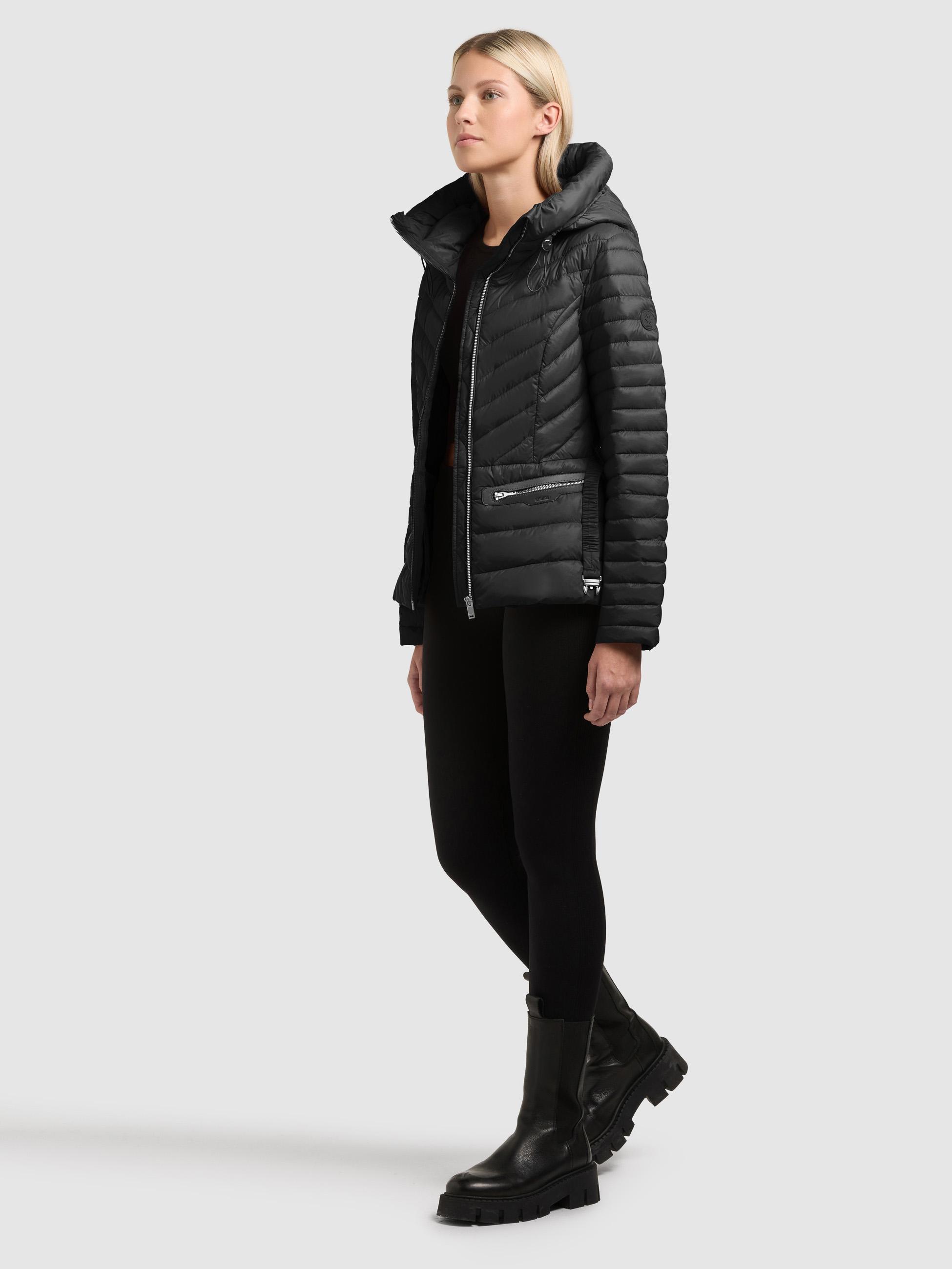 Leichte Übergangsjacke mit Taillengürtel "Lorella" Black